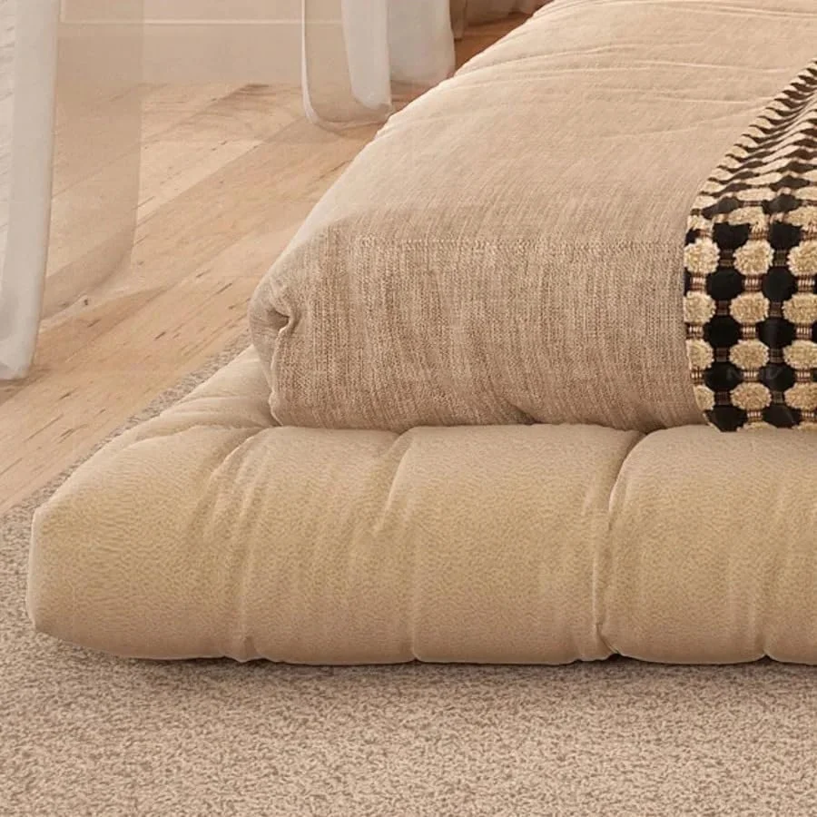 تشک فوتون مدرن ژاپنی AROMA HOMES، تخت خواب فوتون کم ارتفاع با پایه بالشتکی (بژ) (سایز کوئین)