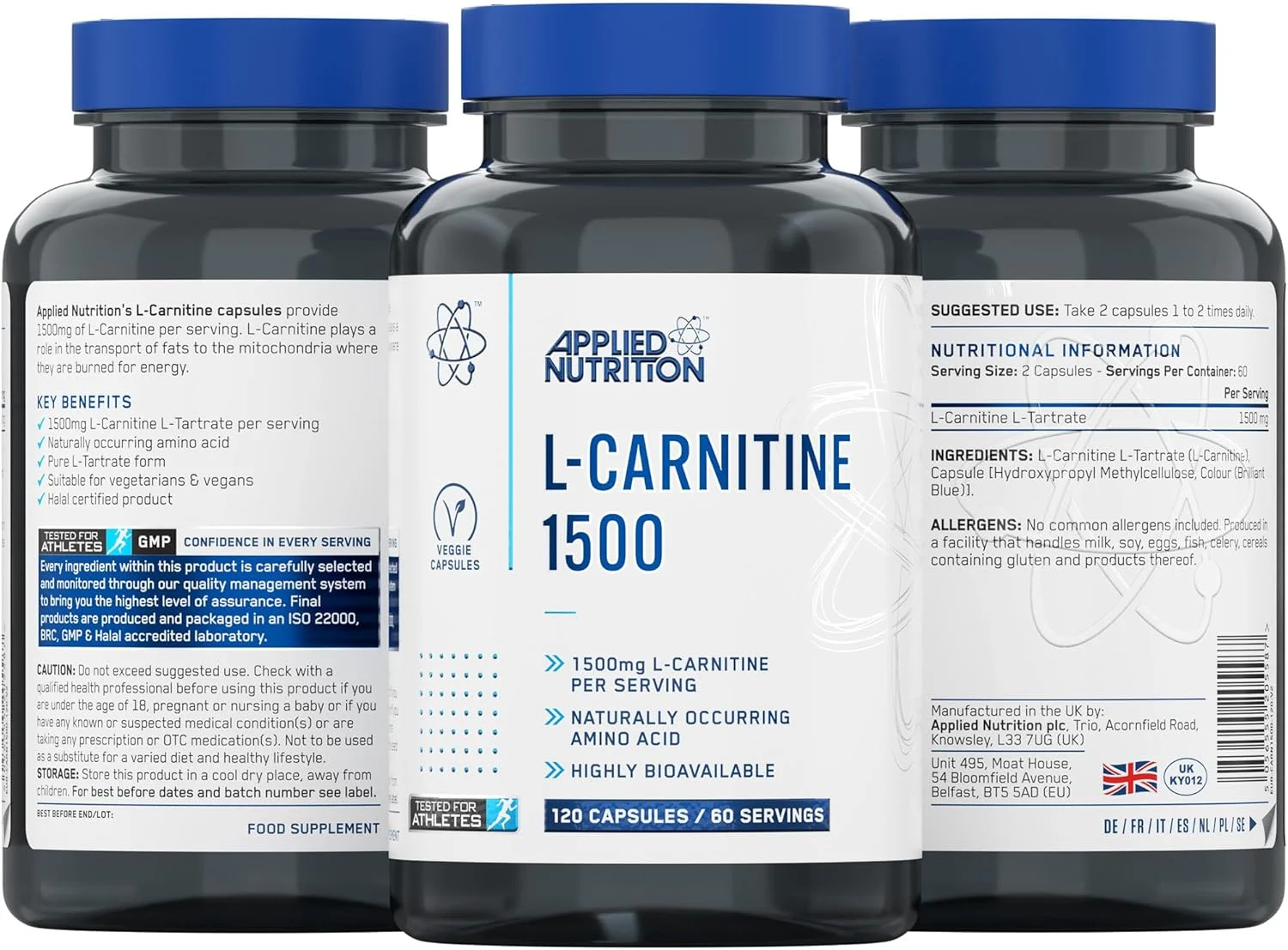 ال-کارنیتین 1500 میلی گرم اپلاید نوتریشن - مکمل کارنیتین با فرم ال-تارتارات ممتاز، قدرت بالا، افزایش انرژی و مدیریت وزن (120 کپسول - 60 سروینگ) ال-کارنیتین 1500 میلی گرم اپلاید نوتریشن - مکمل کارنیتین با فرم ال-تارتارات ممتاز، قدرت بالا، افزایش انرژی و مدیریت وزن (120 کپسول - 60 سروینگ)