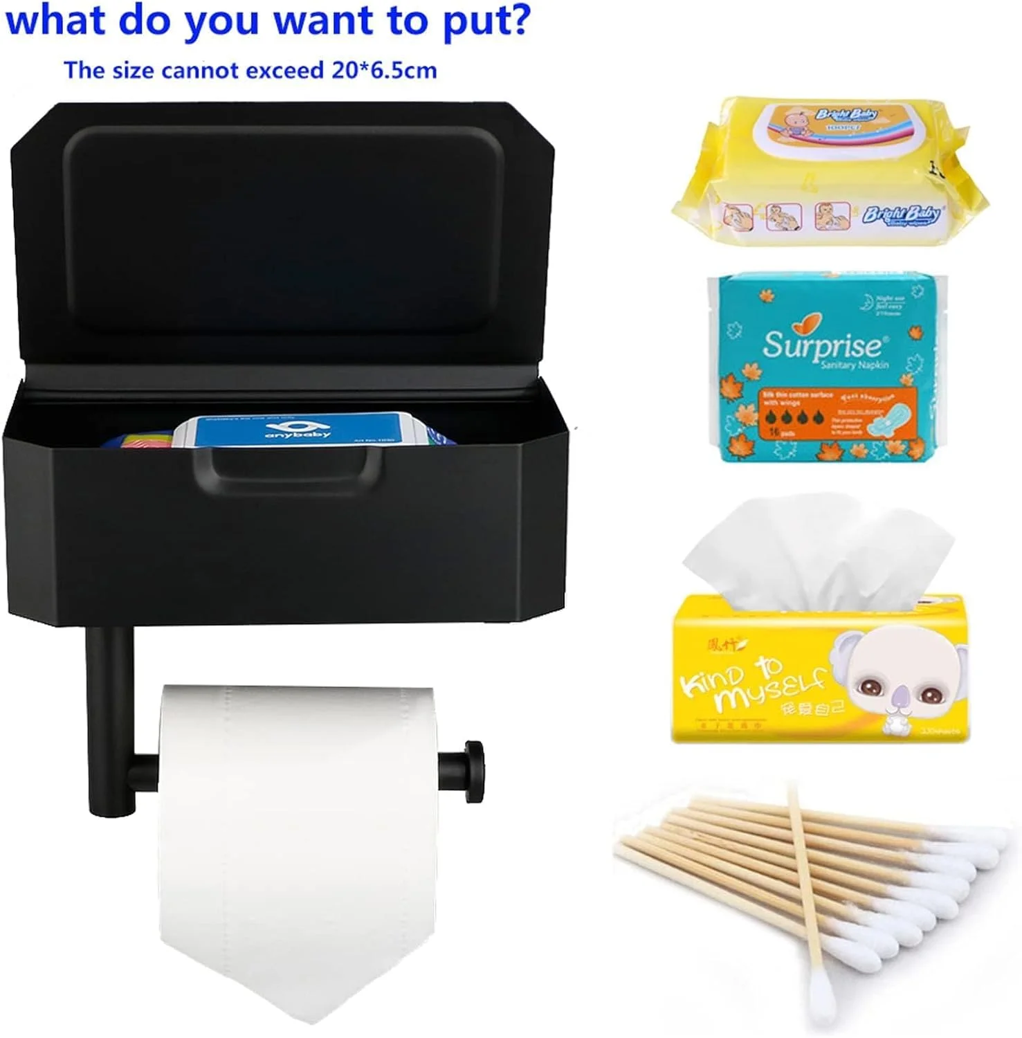 جا دستمال کاغذی دیواری با قفسه، جا دستمال کاغذی دیواری با پیچ/چسب، جا دستمال کاغذی و دستمال مرطوب برای نگهداری دستمال توالت، جعبه نگهداری دستمال کاغذی استیل ضد زنگ SUS304