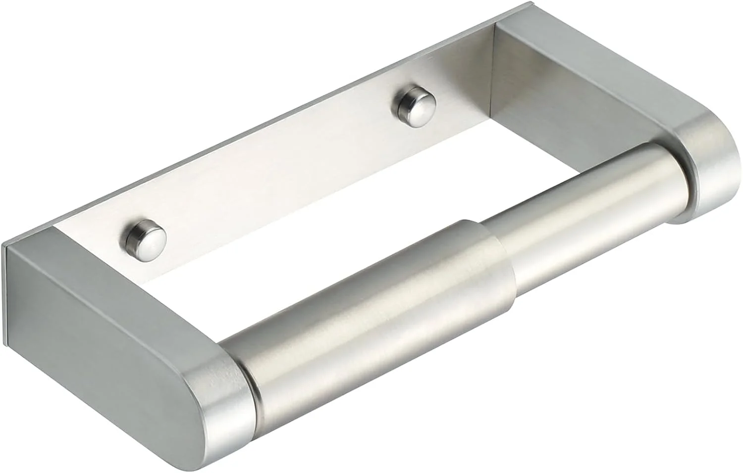 جا دستمال کاغذی استیل 304 موچه، 17.3 سانتی متر، با میله فنری برای تعویض آسان رول دستمال توالت، 2 روش نصب - چسب یا پیچ با پوشش مخفی، پرداخت شده