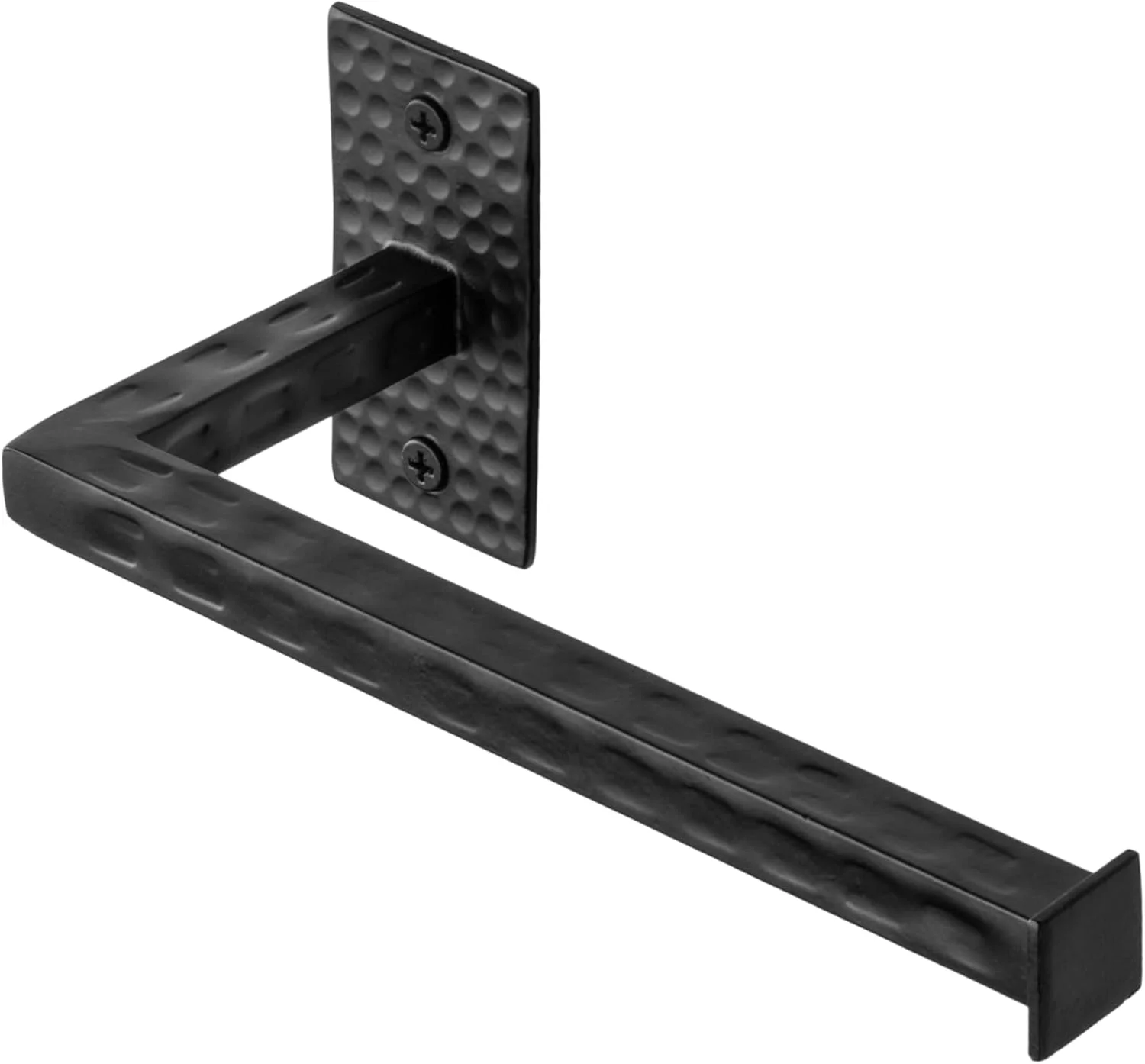 Monarch Abode 21133 Modern Hammered Metal Toilet Paper Holder and Dispenser for Bathroom Hardware and Storage, Holds, Dispenses, Mounting Hardware Included, Matte Black