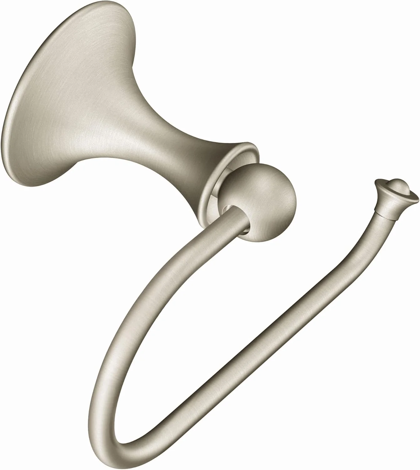 جا دستمال کاغذی تکی اروپایی Moen DN7708BN مدل Lounge Collection با لوازم نصب، نیکل برس خورده مقاوم در برابر لکه