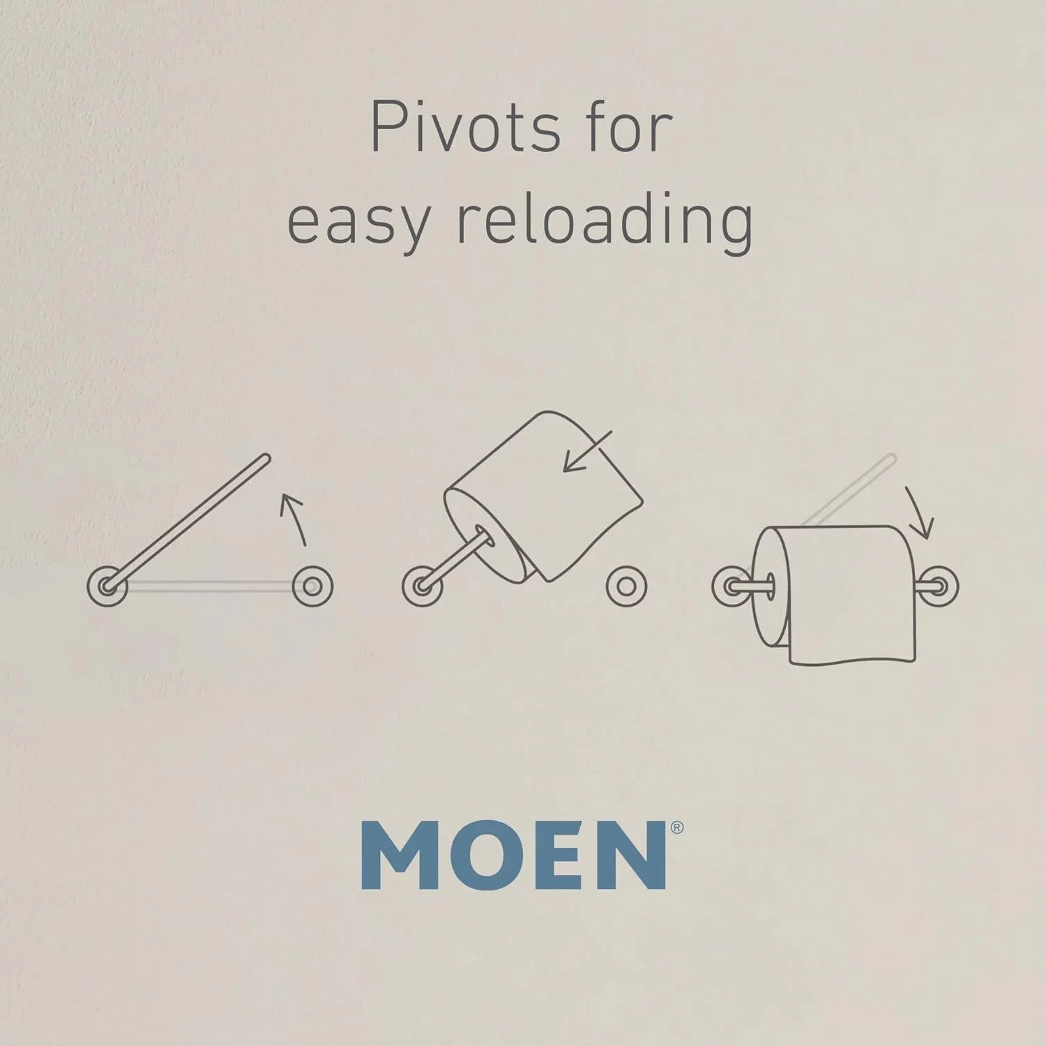 جا دستمال کاغذی دیواری دو پایه چرخان Moen Voss Collection با روکش نیکل برس خورده، مدل YB5108BN