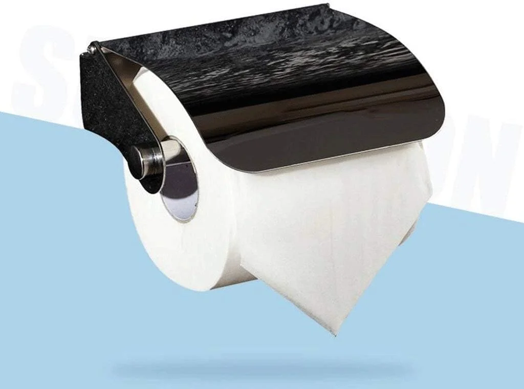 جا دستمال کاغذی مدرن مستطیلی مشکی، جعبه دستمال کاغذی استیل، جا دستمال کاغذی رولی، جا دستمال توالت، کارتن