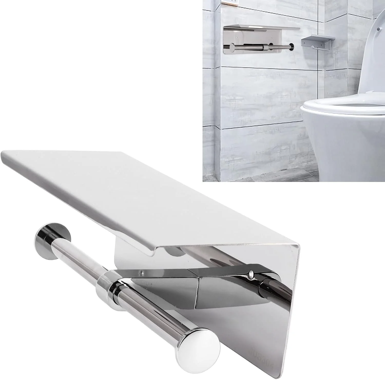 جا دستمال توالت میوکی‌سی‌ال، دو سر باز، نصب دیواری، جنس استیل ضد زنگ 304، مناسب برای حمام و آشپزخانه، مدل Miokyclg7x1fy2p5s