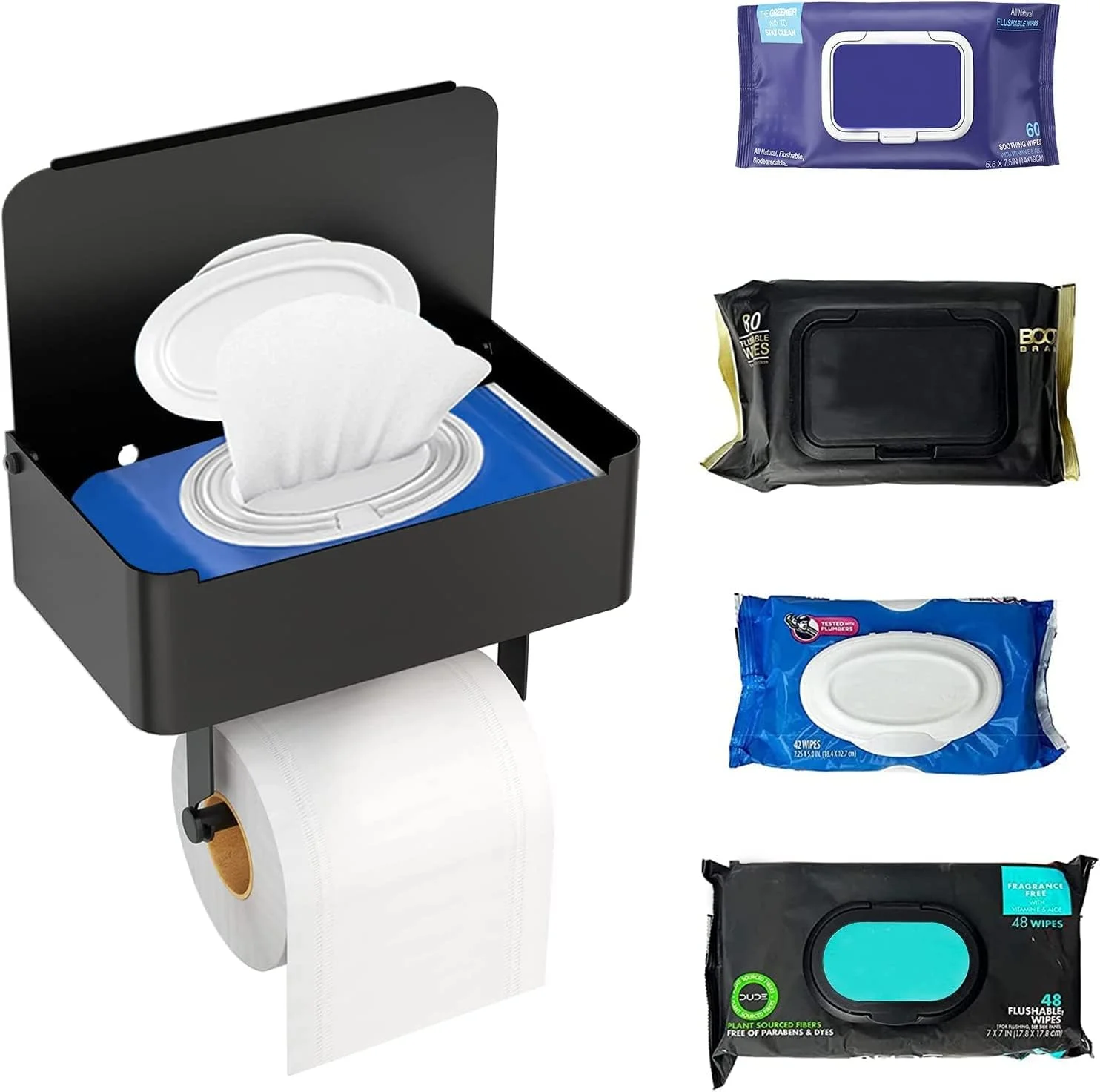 نگهدارنده دستمال توالت MIXDE با قفسه، جای دستمال مرطوب فلاشخور برای نگهداری در حمام، دستمالهای مرطوب خود را دور از دید نگه دارید - سازمان دهنده دیواری استیل ضد زنگ SUS304 - (بزرگ، مشکی مات) نگهدارنده دستمال توالت MIXDE با قفسه، جای دستمال مرطوب فلاشخور برای نگهداری در حمام، دستمالهای مرطوب خود را دور از دید نگه دارید - سازمان دهنده دیواری استیل ضد زنگ SUS304 - (بزرگ، مشکی مات)