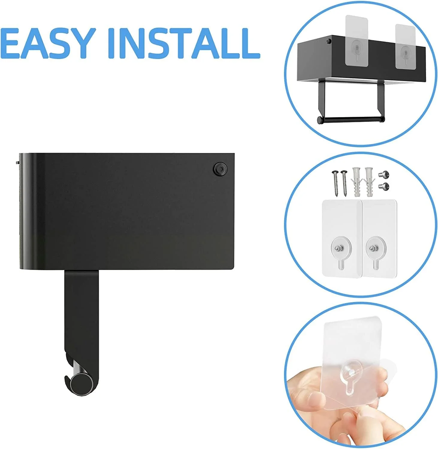 نگهدارنده دستمال توالت MIXDE با قفسه، جای دستمال مرطوب فلاشخور برای نگهداری در حمام، دستمالهای مرطوب خود را دور از دید نگه دارید - سازمان دهنده دیواری استیل ضد زنگ SUS304 - (بزرگ، مشکی مات) نگهدارنده دستمال توالت MIXDE با قفسه، جای دستمال مرطوب فلاشخور برای نگهداری در حمام، دستمالهای مرطوب خود را دور از دید نگه دارید - سازمان دهنده دیواری استیل ضد زنگ SUS304 - (بزرگ، مشکی مات)