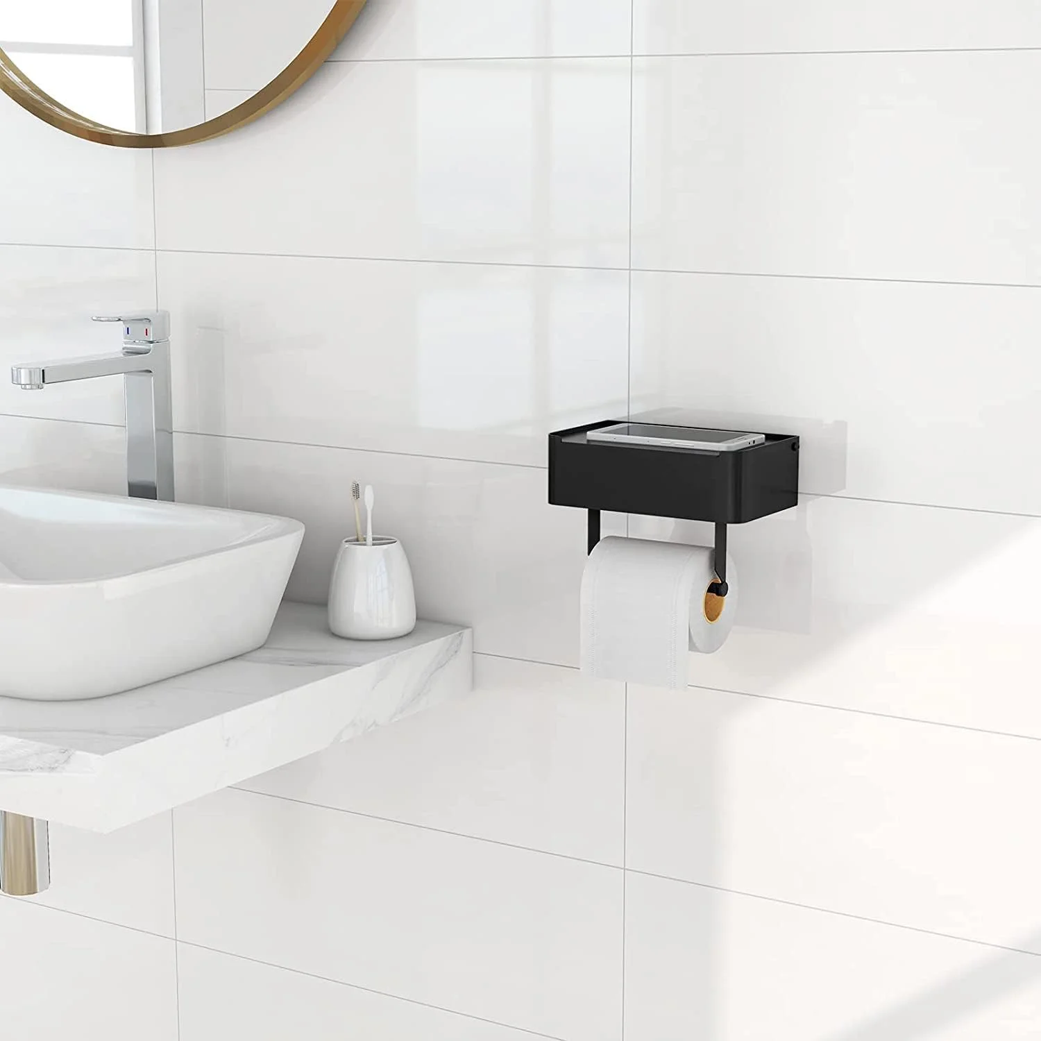 نگهدارنده دستمال توالت MIXDE با قفسه، جای دستمال مرطوب فلاشخور برای نگهداری در حمام، دستمالهای مرطوب خود را دور از دید نگه دارید - سازمان دهنده دیواری استیل ضد زنگ SUS304 - (بزرگ، مشکی مات) نگهدارنده دستمال توالت MIXDE با قفسه، جای دستمال مرطوب فلاشخور برای نگهداری در حمام، دستمالهای مرطوب خود را دور از دید نگه دارید - سازمان دهنده دیواری استیل ضد زنگ SUS304 - (بزرگ، مشکی مات)