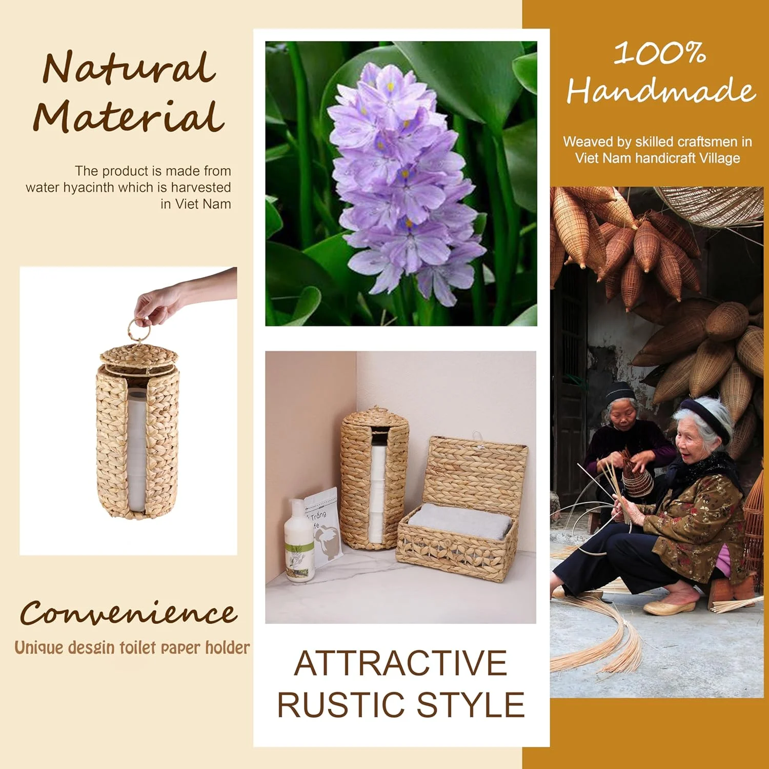 جای دستمال توالت حصیری MINHKUST با درب، نگهدارنده دستمال توالت تا 3 رول بزرگ، سبد دستمال توالت سنبل آبی، سازمان دهنده لوازم جانبی حمام جای دستمال توالت حصیری MINHKUST با درب، نگهدارنده دستمال توالت تا 3 رول بزرگ، سبد دستمال توالت سنبل آبی، سازمان دهنده لوازم جانبی حمام