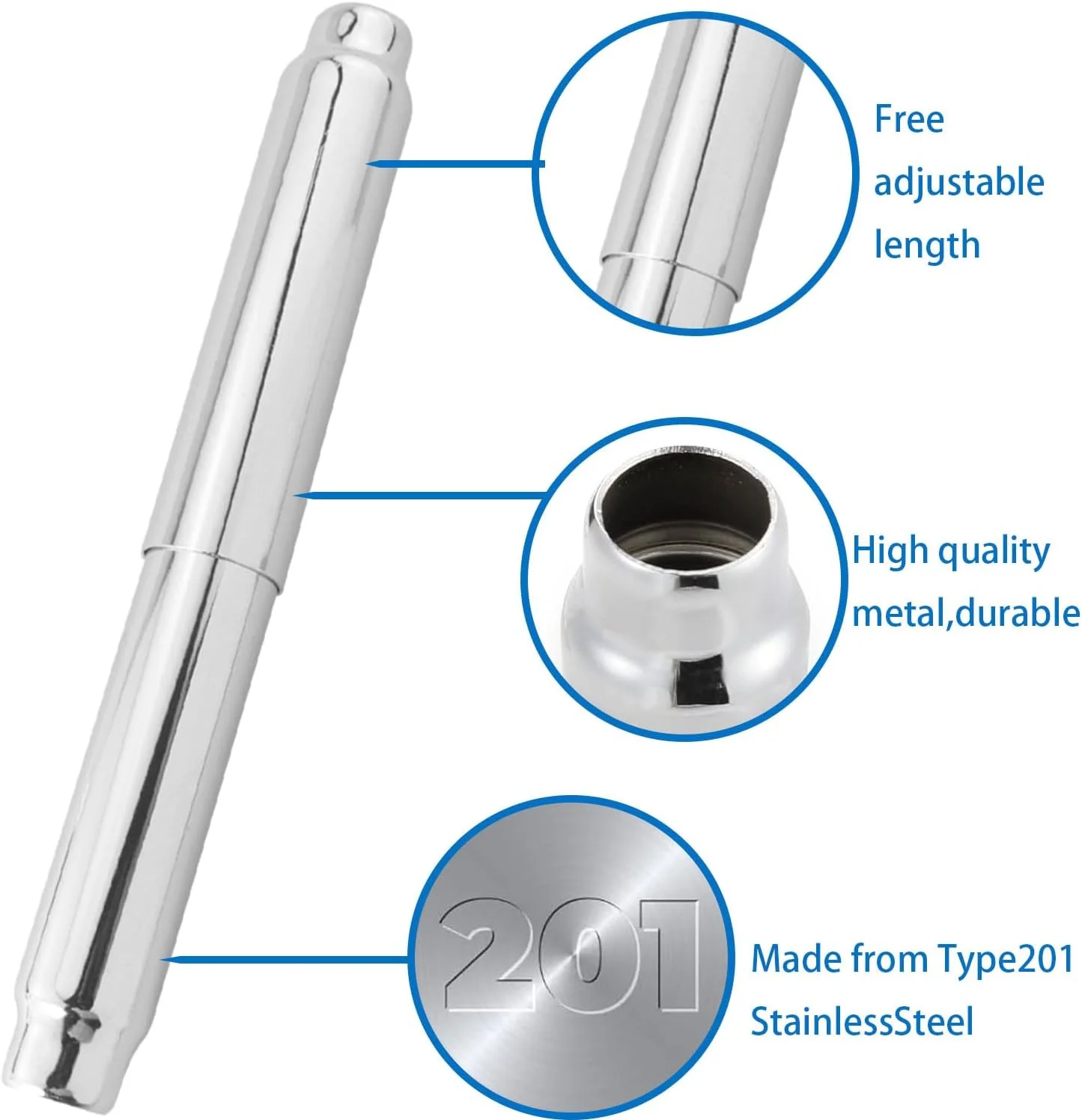 نگهدارنده رول دستمال توالت فنری استیل ضد زنگ 6.5 اینچی MEETOOT، جایگزین لوازم جانبی حمام نگهدارنده رول دستمال توالت فنری استیل ضد زنگ 6.5 اینچی MEETOOT، جایگزین لوازم جانبی حمام