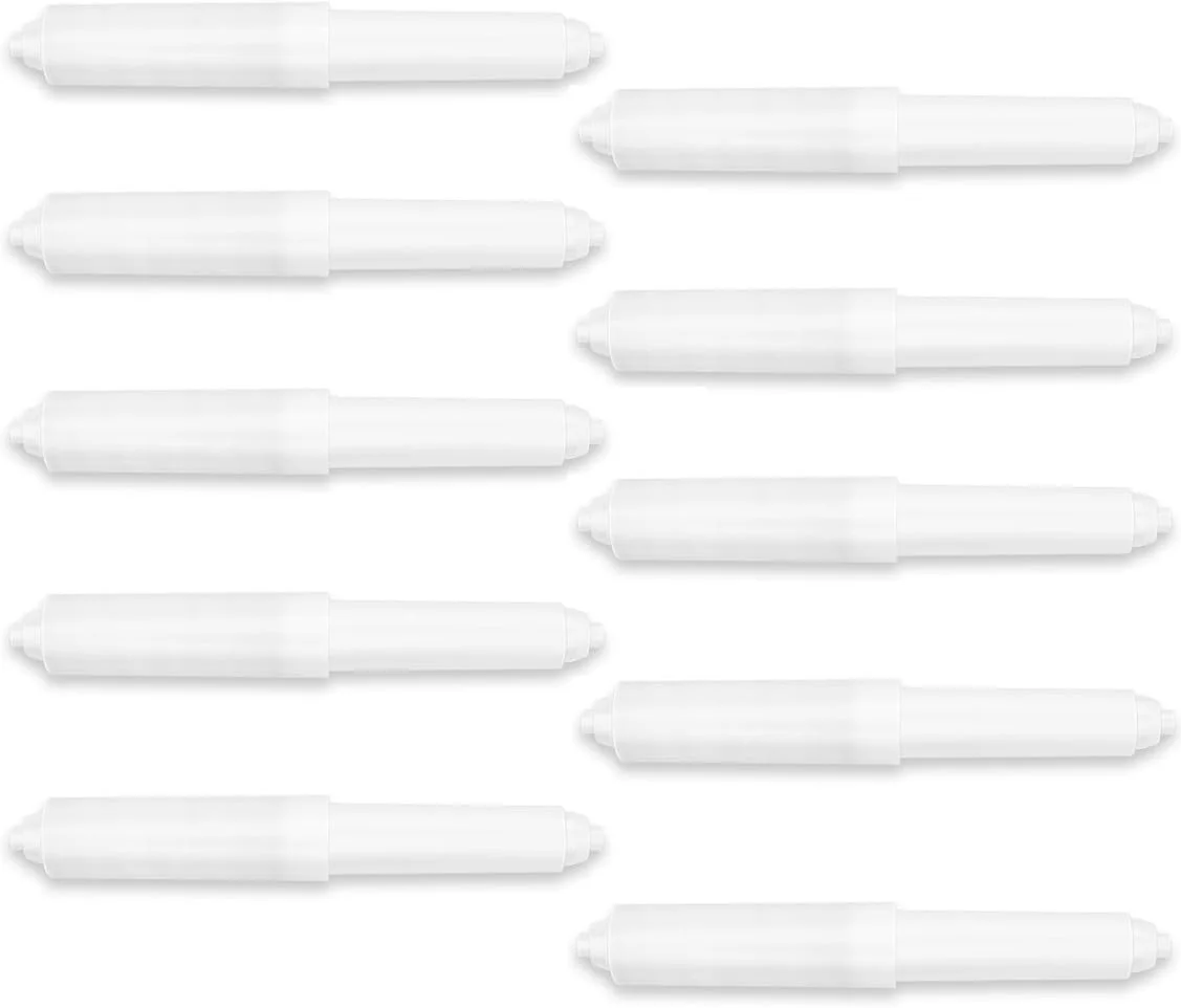 غلتک های دستمال توالت Maommadio، میله جایگزین محور فنری پلاستیکی سفید، نگهدارنده های دستمال توالت حمام (10 عدد)