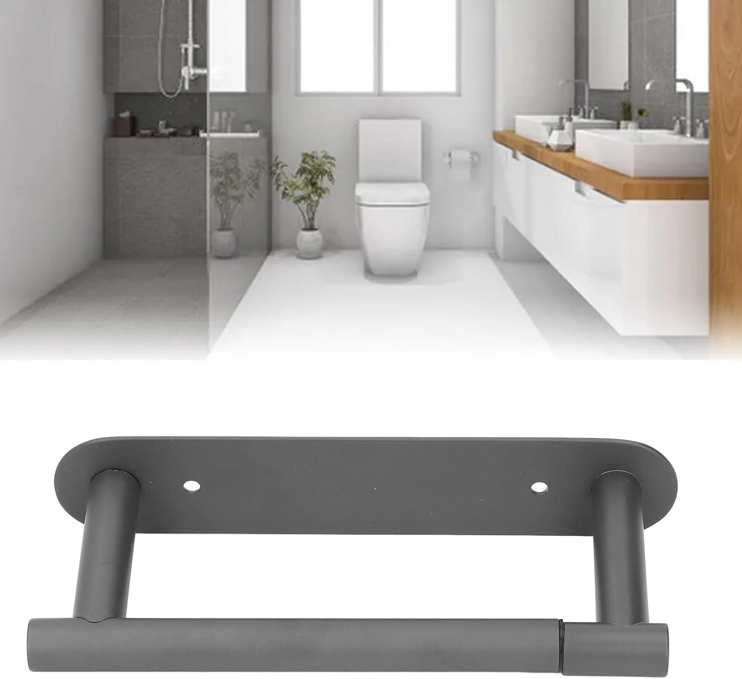 نگهدارنده دستمال توالت Marhynchus، نصب دیواری، استیل ضد زنگ 304، جا دستمال کاغذی، نگهدارنده رول توالت حمام با طراحی بدون سوراخ کاری برای حمام، آشپزخانه، سرویس بهداشتی (خاکستری)