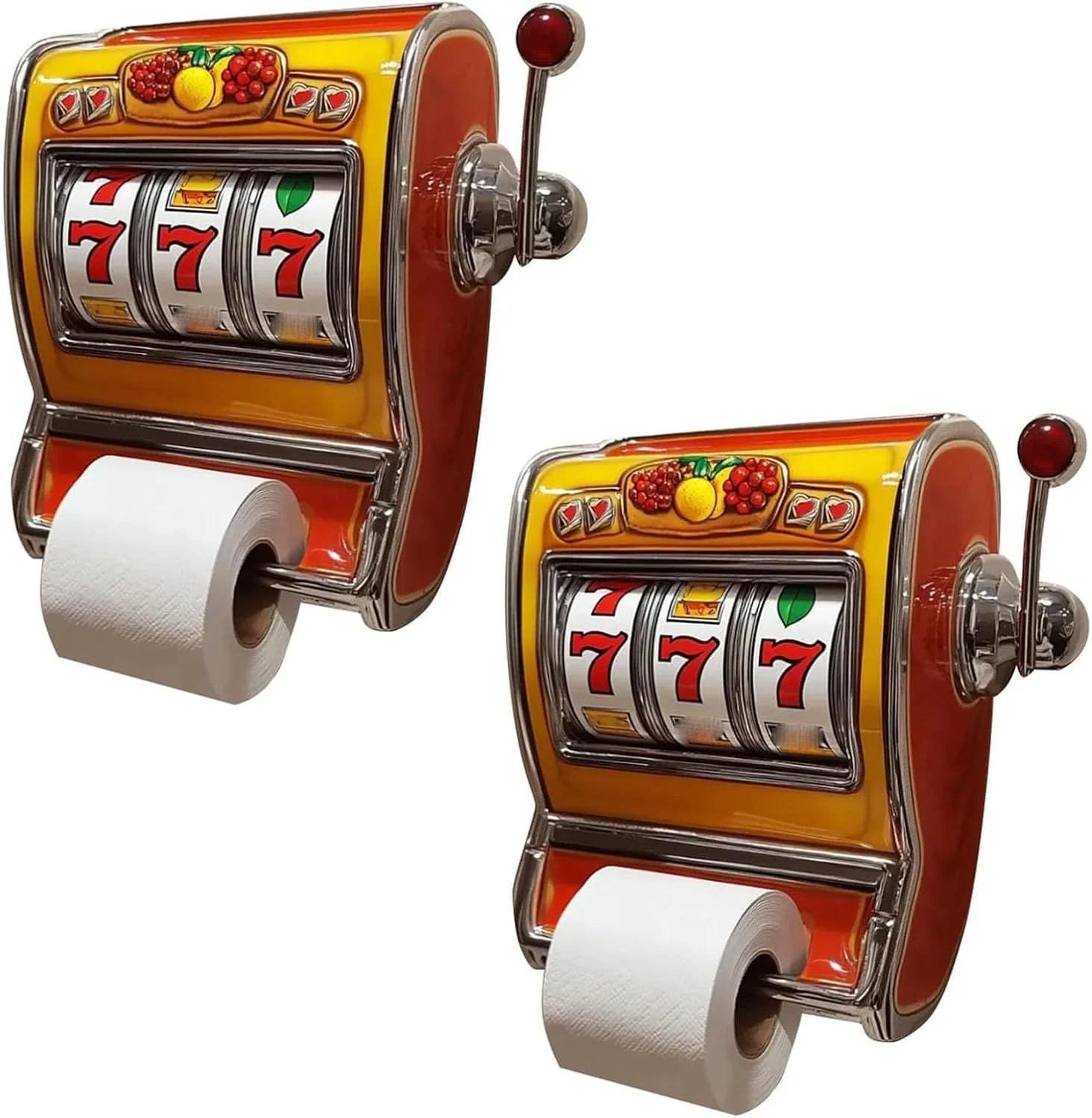 جا دستمال کاغذی طرح دستگاه اسلات، جا دستمال کاغذی تزئینی طرح دستگاه اسلات، جا رولی فانتزی برای تم بازی، لوازم جانبی تزئینی و سرگرم کننده حمام (2 عددی)