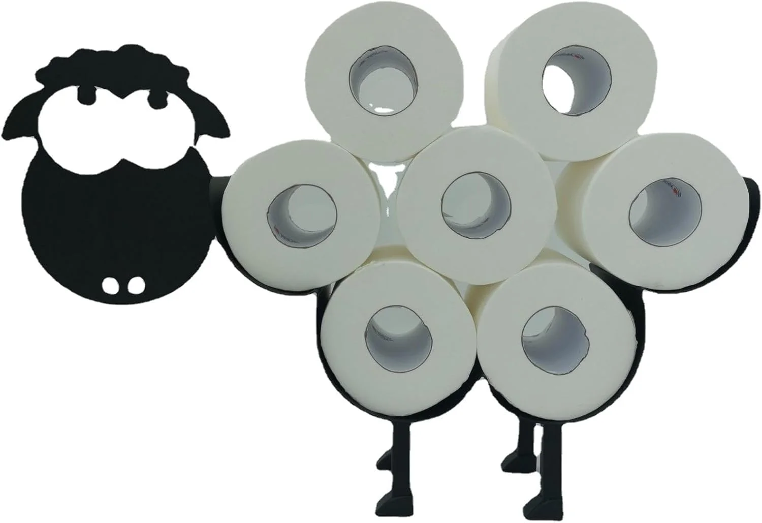 جا دستمال توالت طرح گوسفند LuusMm، جا دستمال کاغذی دیواری به سبک اسکاندیناوی، نگهدارنده فلزی تزئینی حیوانات، قفسه سازمان دهنده برای نگهداری آشپزخانه و حمام، ظرفیت 7 رول اضافی