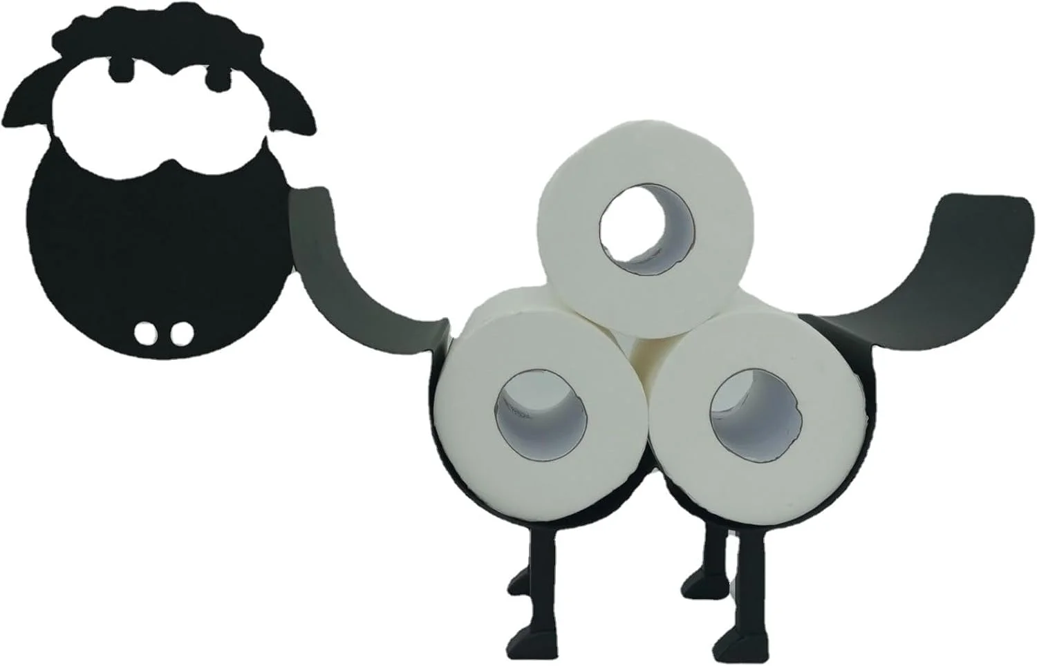 جا دستمال توالت طرح گوسفند LuusMm، جا دستمال کاغذی دیواری به سبک اسکاندیناوی، نگهدارنده فلزی تزئینی حیوانات، قفسه سازمان دهنده برای نگهداری آشپزخانه و حمام، ظرفیت 7 رول اضافی