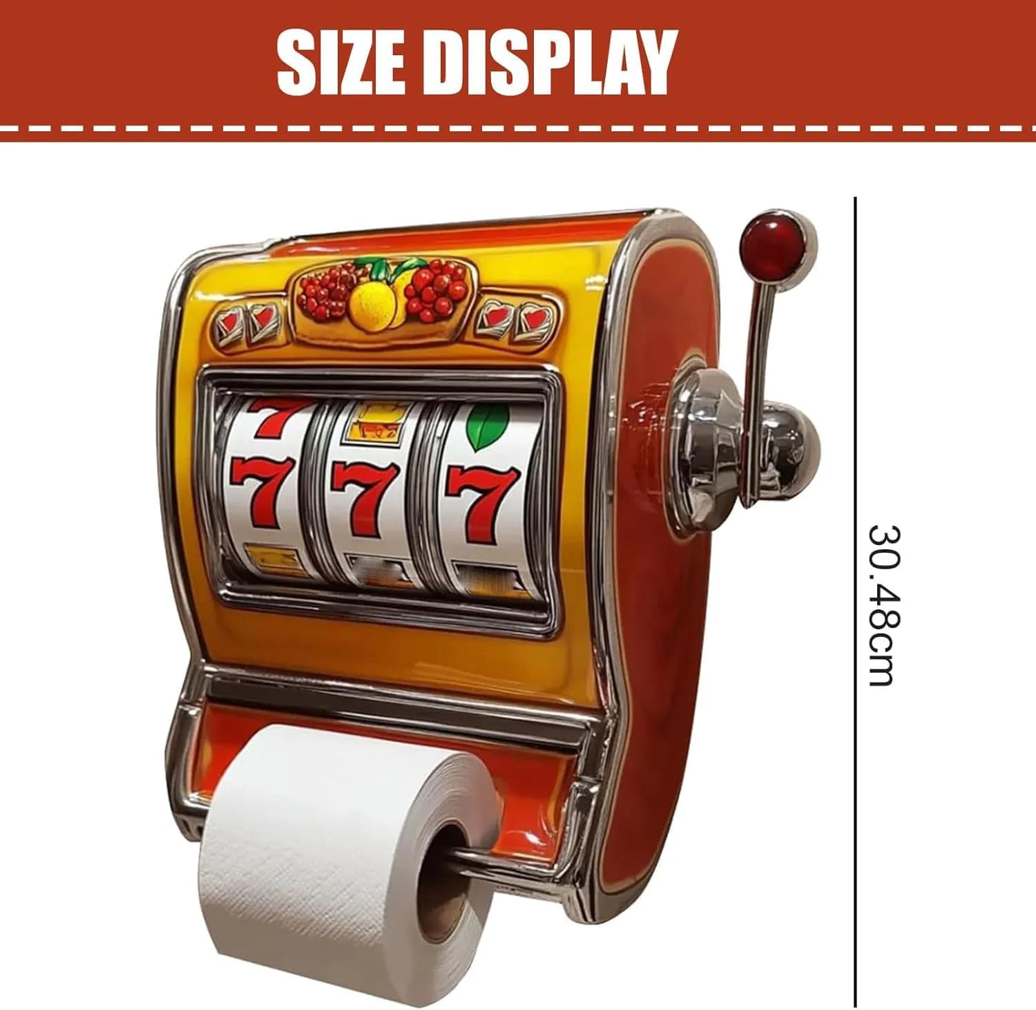 جا دستمال کاغذی طرح دستگاه اسلات، جا دستمال کاغذی تزئینی طرح دستگاه اسلات، جا رولی فانتزی برای تم بازی، لوازم جانبی تزئینی و سرگرم کننده حمام (2 عددی)