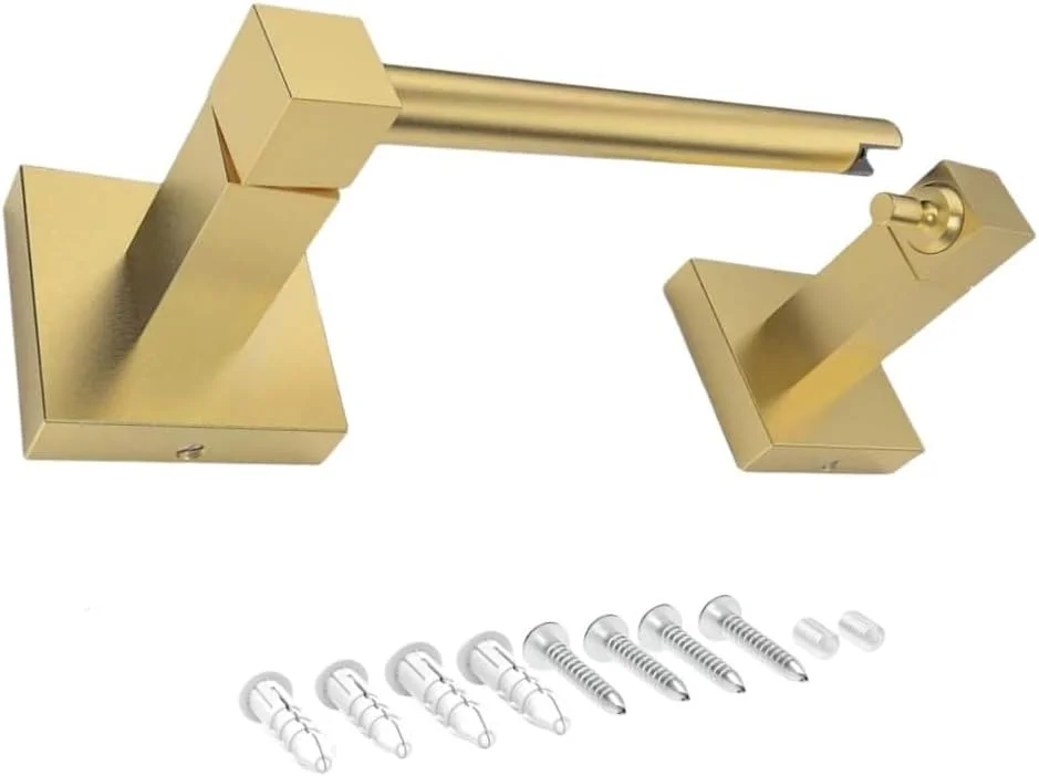 جا دستمال کاغذی توالت LSDZHK، نصب دیواری، استیل ضد زنگ، مناسب برای سازماندهی و نگهداری دستمال کاغذی در حمام و آشپزخانه (طلایی)