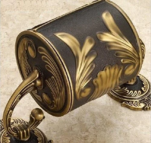 جا دستمال کاغذی توالت حکاکی شده هنری خلاقانه لوکزک، جعبه رول دستمال کاغذی برنجی عتیقه