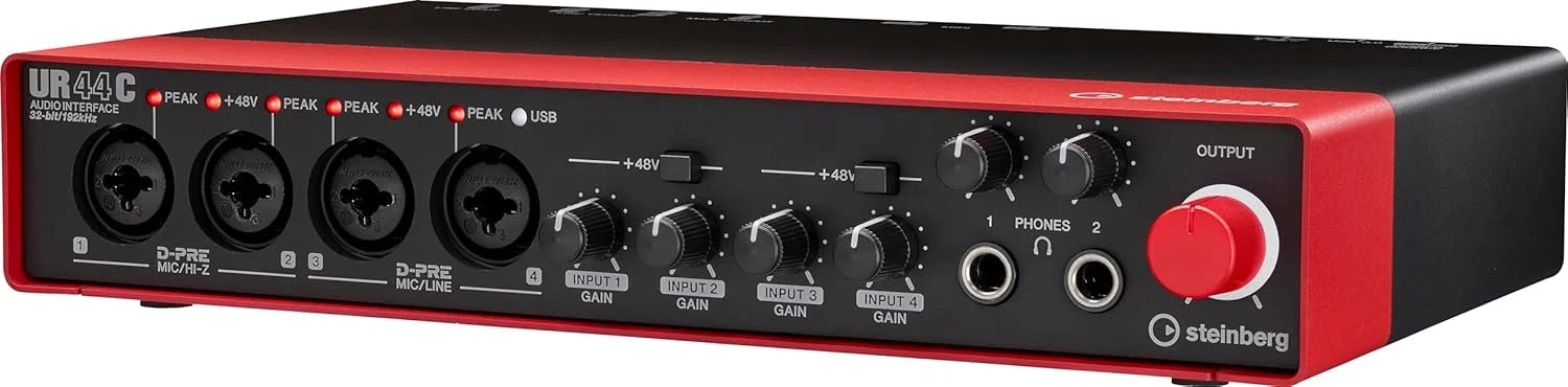 کارت صدای Steinberg UR44C 6x4 USB 3.0 به همراه Cubase AI و Cubasis LE، قرمز کارت صدای Steinberg UR44C 6x4 USB 3.0 به همراه Cubase AI و Cubasis LE، قرمز