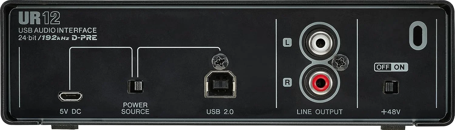 کارت صدای USB استاینبرگ UR12 Black Edition با صدای حرفه ای (شامل Cubase AI و Cubasis LE، رزولوشن صوتی 24 بیت/192 کیلوهرتز، مانیتورینگ سخت افزاری بدون تاخیر)