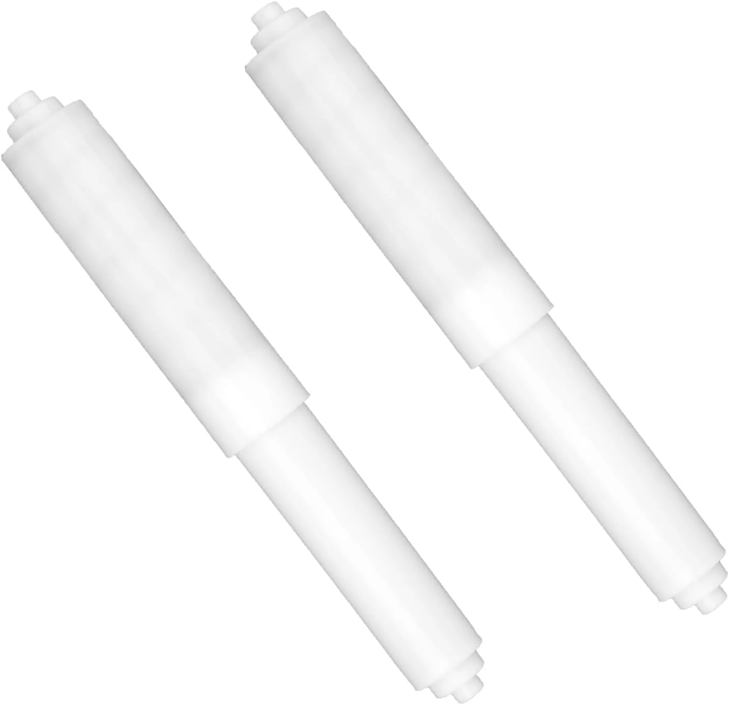 نگهدارنده کاغذ توالت LENGAIJIN، فنری، جایگزین غلتکی، میله میله ای درج نگهدارنده رول دستمال کاغذی پلاستیکی برای لوازم جانبی اتصالات حمام (سفید)، 2 عدد