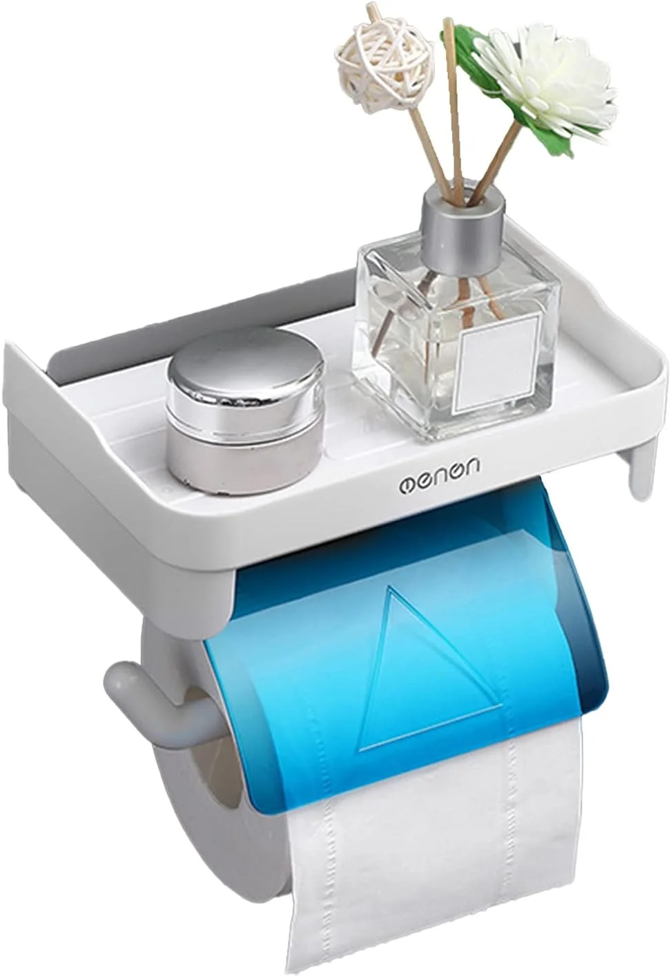 جا دستمال کاغذی لایل استور با قفسه، جا دستمال کاغذی چسبی، جا دستمال رولی توالت، بدون نیاز به سوراخ کاری، مناسب آشپزخانه و حمام