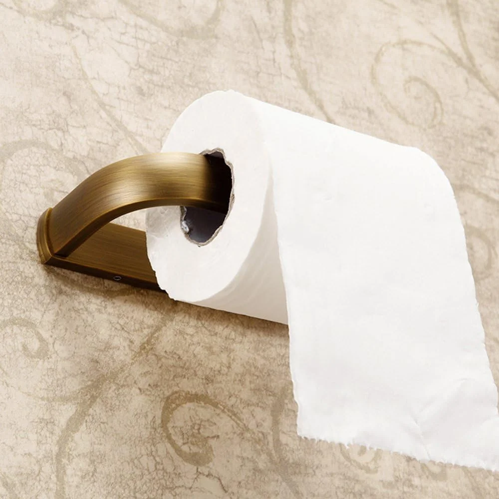 جا کاغذی توالت Leyden، لوازم جانبی حمام، برنجی جامد، روکش برنج عتیقه، نصب دیواری