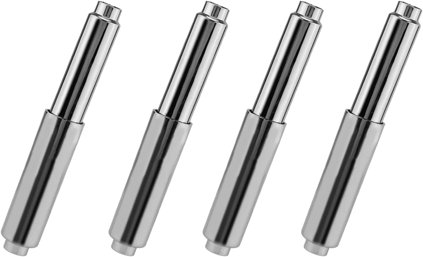 lasuroa Pack of 4 Plastic Toilet Paper Holders, Chrome Spring-Loaded Rods, Spring-Loaded Adjustable Toilet Roll Holder, Replacement for Bathroom Accessories