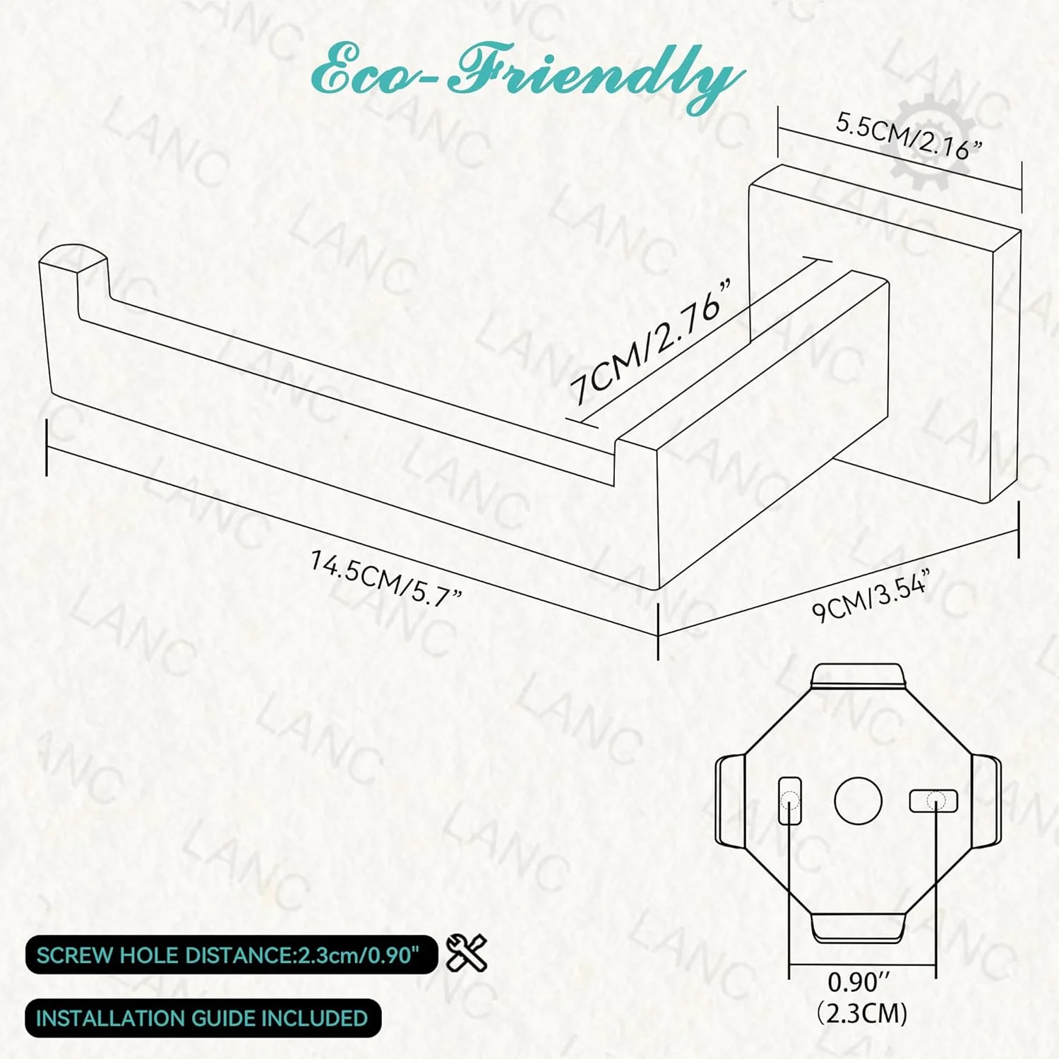 جا دستمال توالت مشکی LANC، جا رولی دستمال توالت دیواری مناسب آشپزخانه و سرویس بهداشتی، پخش کننده و آویز دستمال کاغذی مشکی مات مدرن، استیل ضد زنگ، چپ A8807MB-LF