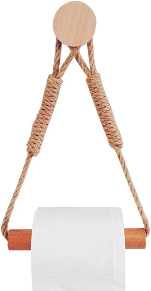 نگهدارنده دستمال توالت Labymos بدون نیاز به سوراخکاری، جا دستمال کاغذی به سبک صنعتی، جا حوله ای مناسب توالت، حمام، دکوراسیون وینتیج، طناب صنعتی
