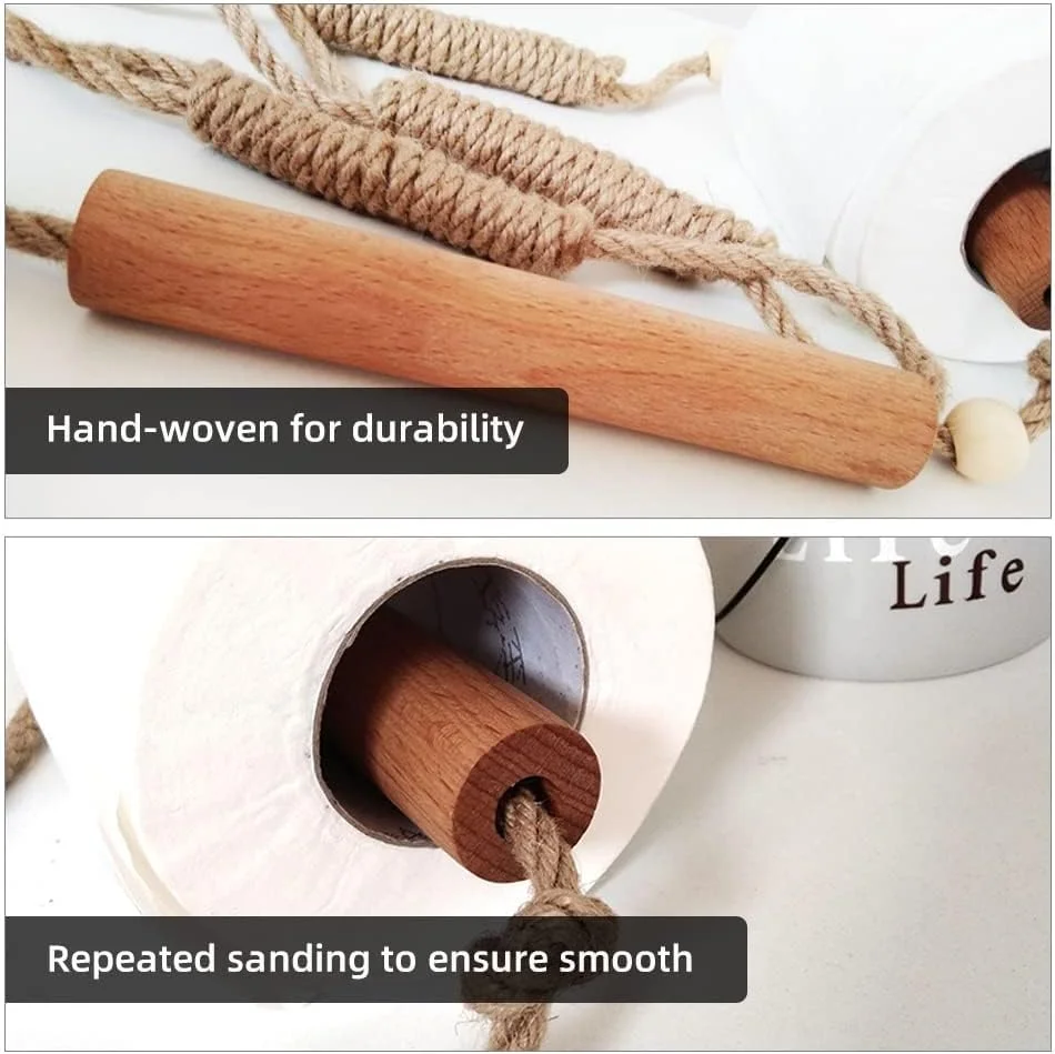 نگهدارنده دستمال توالت Labymos بدون نیاز به سوراخکاری، جا دستمال کاغذی به سبک صنعتی، جا حوله ای مناسب توالت، حمام، دکوراسیون وینتیج، طناب صنعتی