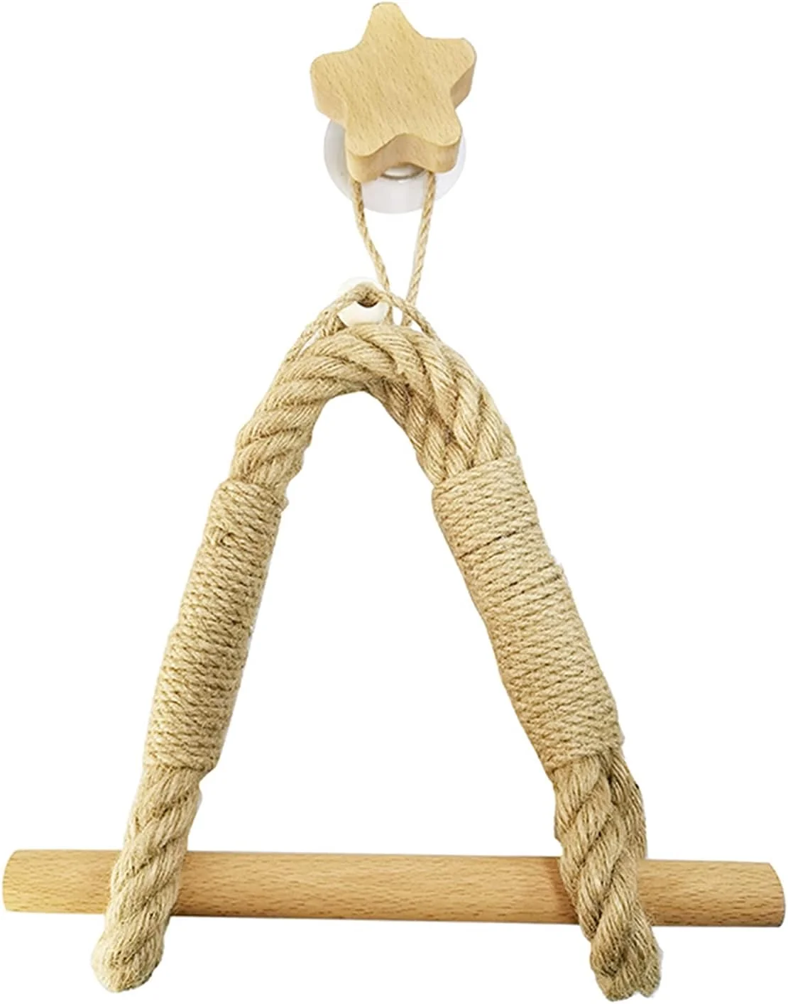 جا دستمال کاغذی چوبی طنابی وینتیج Labymos، جا حوله ای، جا دستمال توالت، مناسب برای تزئین سرویس بهداشتی و حمام، طناب صنعتی