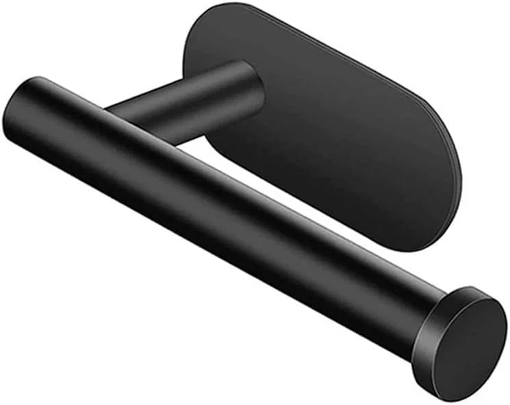 جا دستمال کاغذی توالت KUAZIVI، نگهدارنده رول دستمال کاغذی حمام خود چسب، نصب دیواری، استیل ضد زنگ 304، 1 عدد (مشکی)