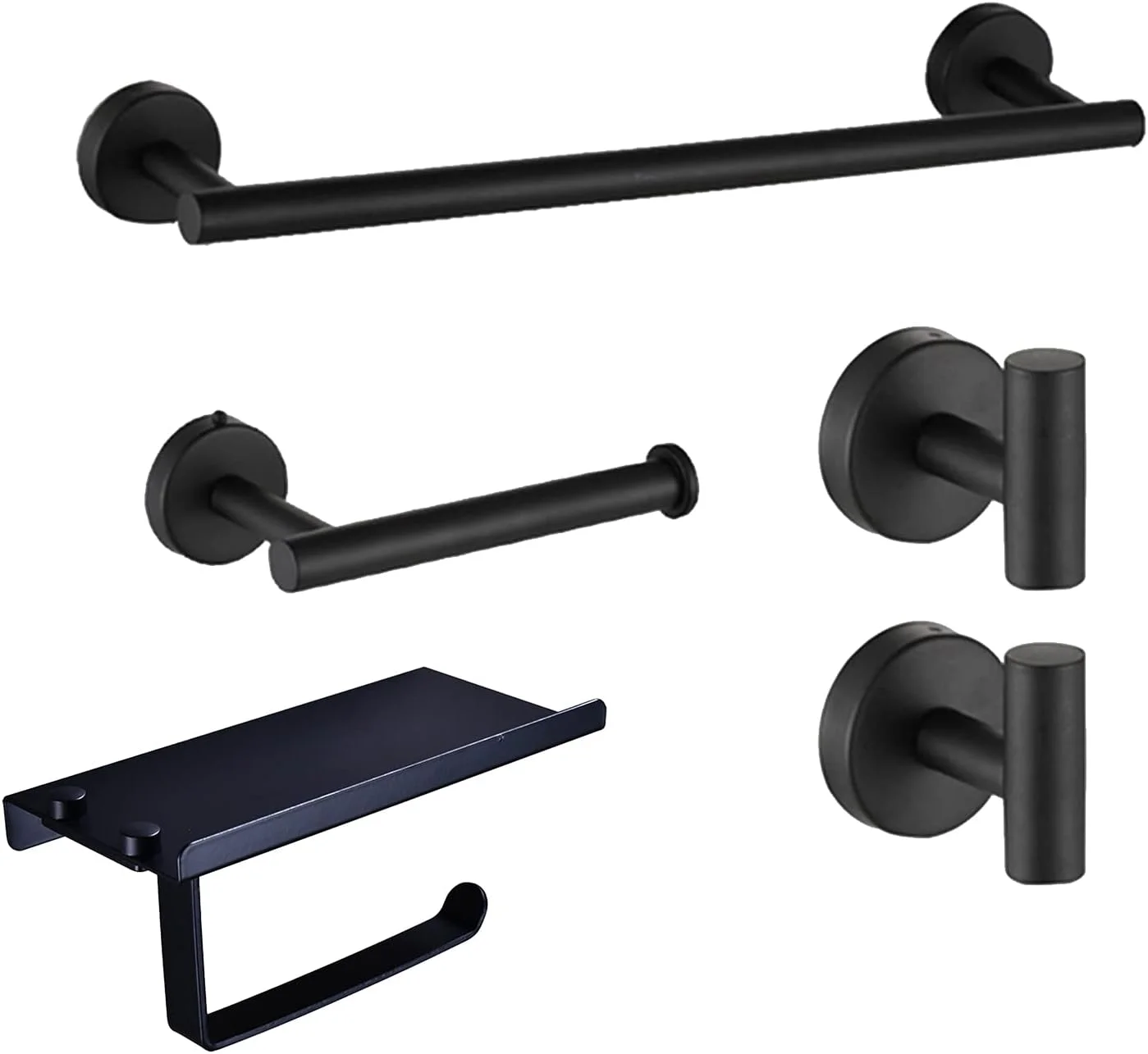 ست لوازم حمام لابیموس شامل میله حوله، جا دستمال کاغذی، 2 عدد قلاب، نصب دیواری استیل ضد زنگ با دریل