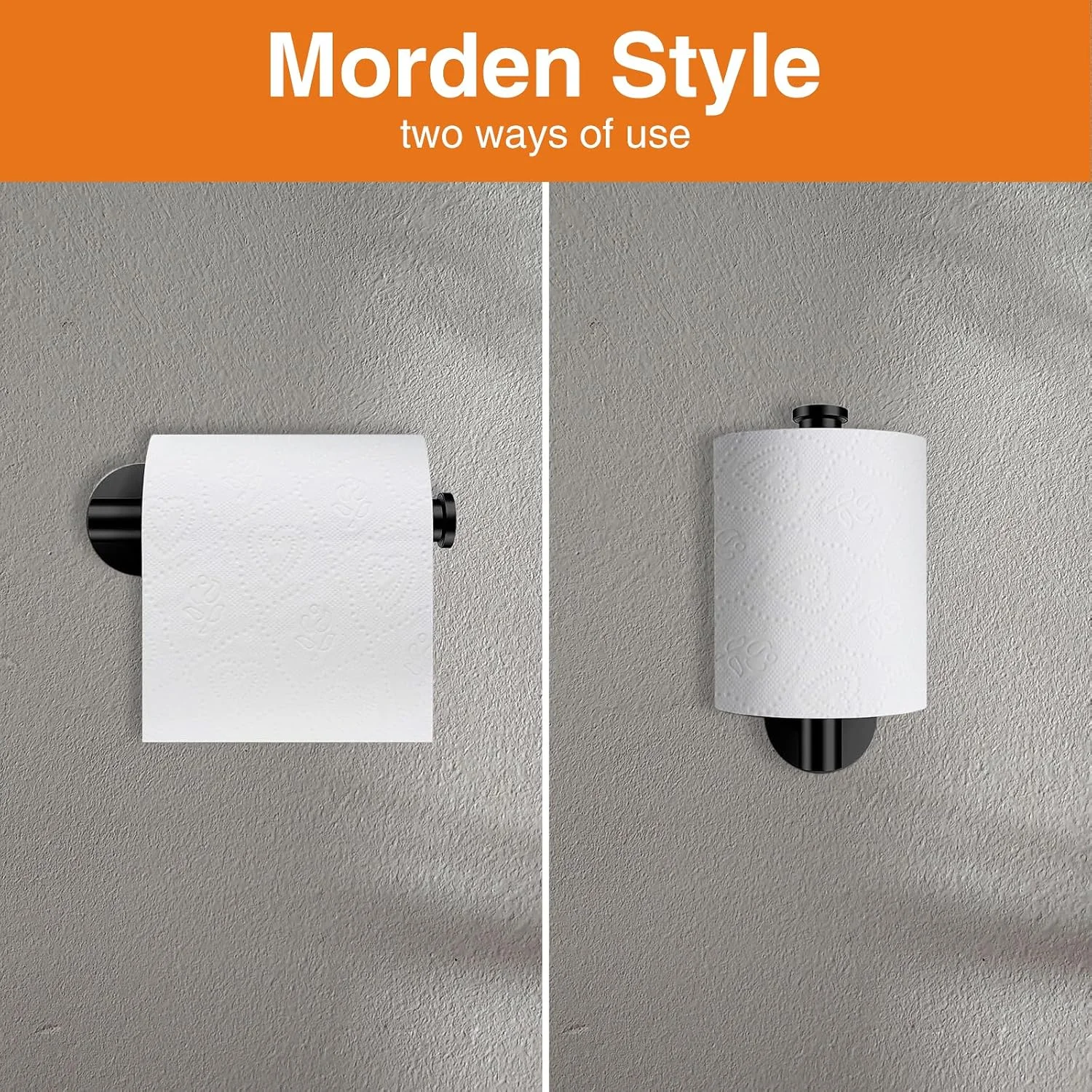 جا دستمال کاغذی توالت مشکی مات Kruodop، ساخته شده از استیل ضد زنگ ضخیم SUS304، مناسب برای نصب دیواری در حمام، آشپزخانه و سرویس بهداشتی