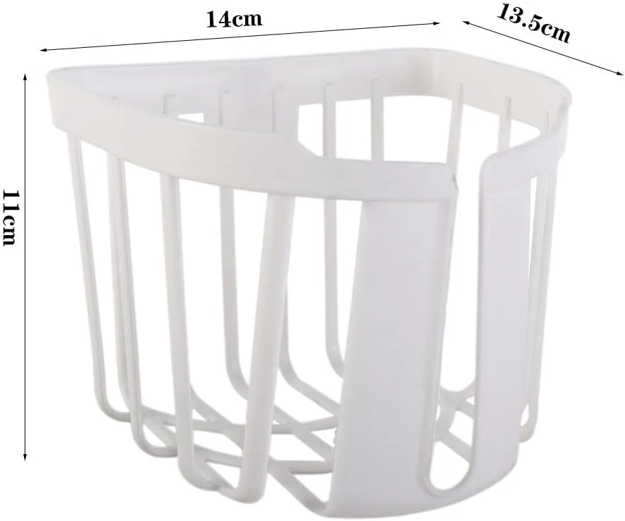 جا دستمال کاغذی کوپیدا، نگهدارنده رول کاغذی پلاستیکی با چسب دیواری، سبد سبک وزن برای نگهداری رول دستمال کاغذی مناسب توالت و حمام (سفید)