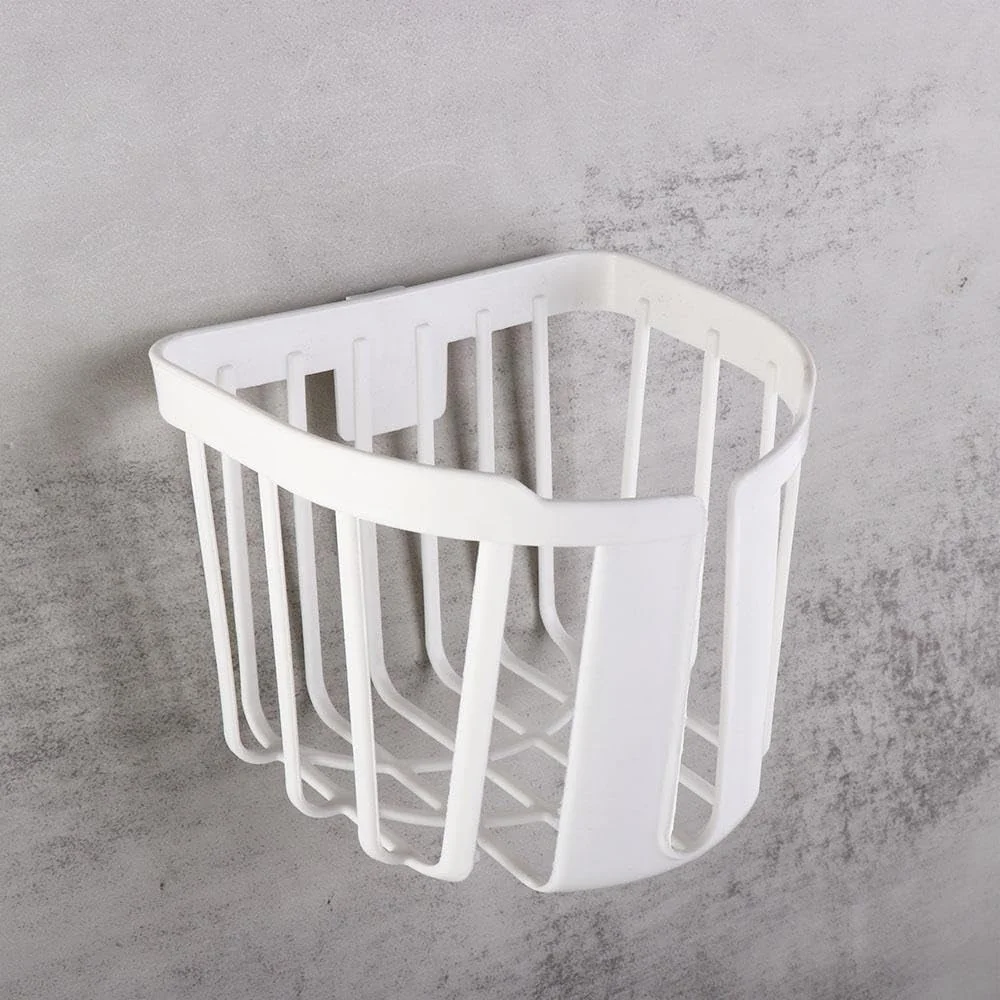 جا دستمال کاغذی کوپیدا، نگهدارنده رول کاغذی پلاستیکی با چسب دیواری، سبد سبک وزن برای نگهداری رول دستمال کاغذی مناسب توالت و حمام (سفید)