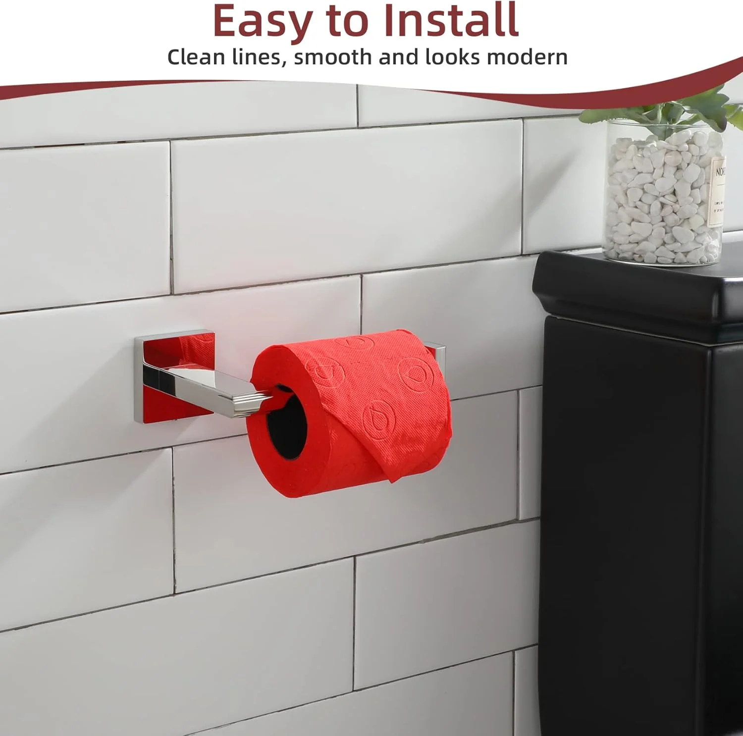 جا دستمال کاغذی کروم KOKOSIRI برای آشپزخانه، حمام، سرویس بهداشتی، نگهدارنده رول دستمال کاغذی، استیل ضد زنگ، نصب دیواری B2006CH