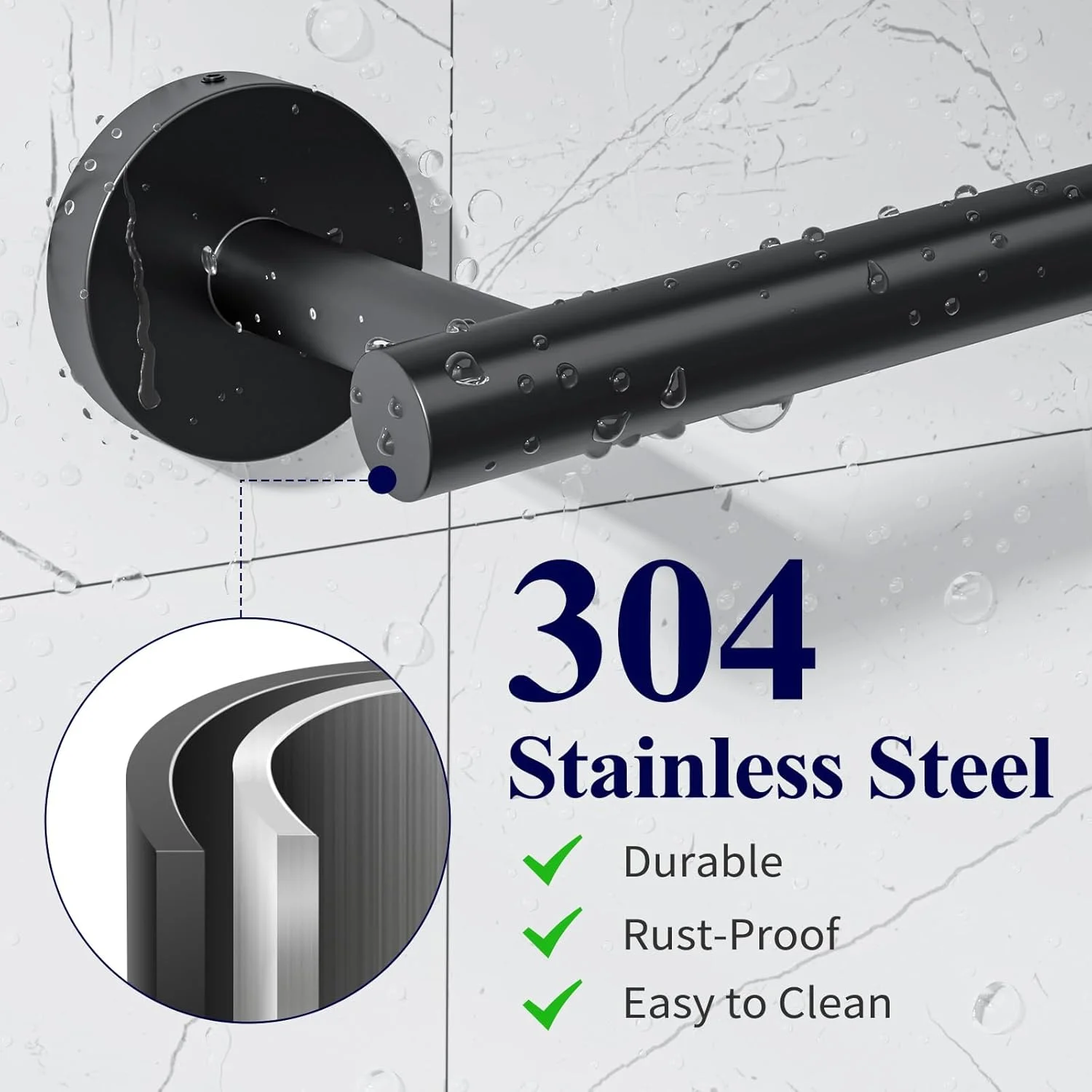 جا دستمال کاغذی توالت Kitsure، نصب دیواری - جا دستمال کاغذی گرد مشکی مات و مقاوم برای رول بزرگ، جا دستمال کاغذی استیل ضد زنگ 304 ممتاز برای حمام، سرویس بهداشتی، مشکی