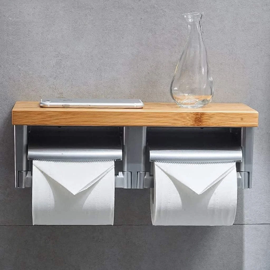 جا دستمال کاغذی آشپزخانه، استیل ضد زنگ برس خورده مدل Forma، قابل نصب روی درب کابینت، مناسب دستمال توالت