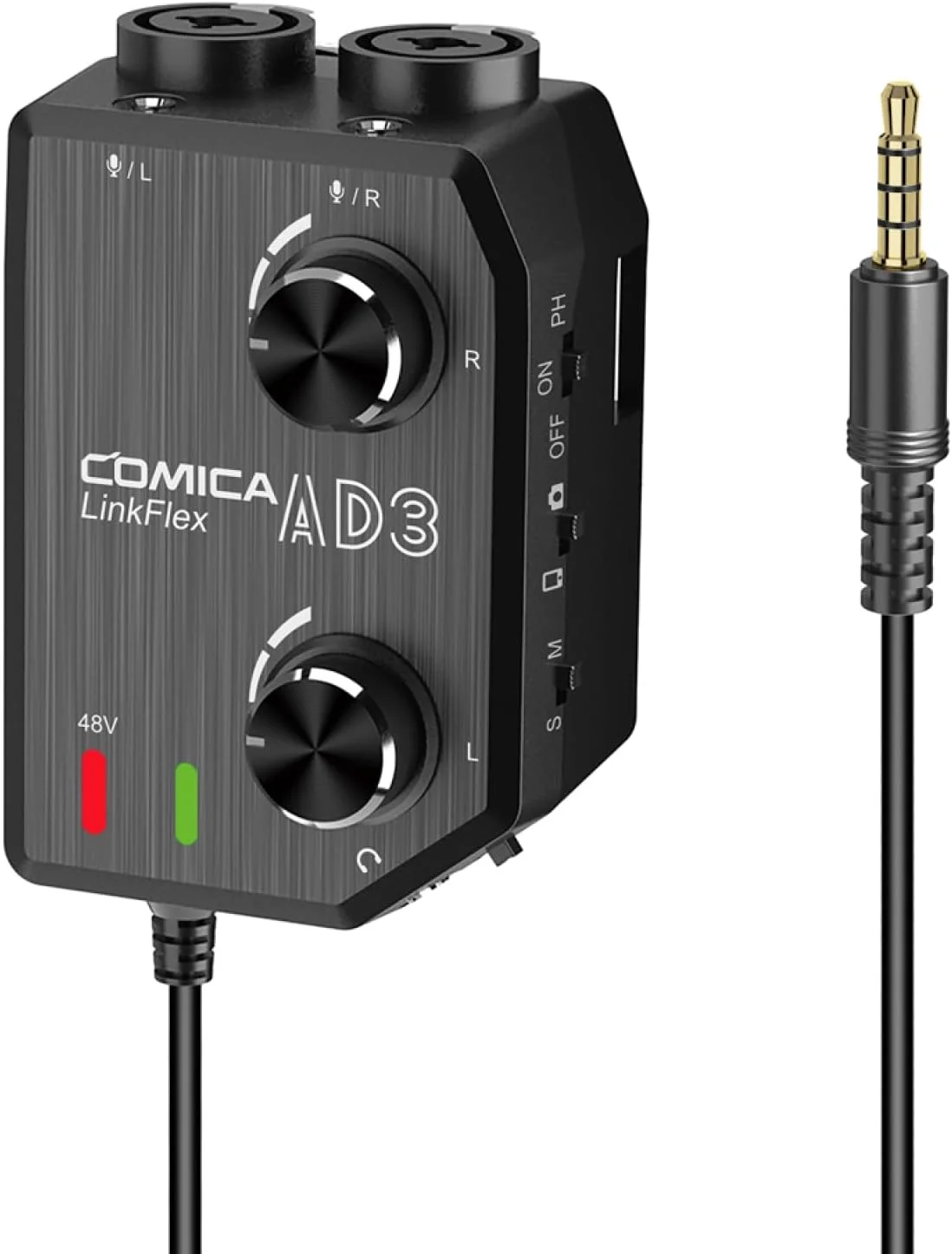 میکسر/آداپتور/اینترفیس پری امپ دو کاناله Labymos LINKFLEX AD3 با ورودی های XLR/3.5mm/6.35mm به 3.5mm برای دوربین های DSLR و تلفن های هوشمند میکسر/آداپتور/اینترفیس پری امپ دو کاناله Labymos LINKFLEX AD3 با ورودی های XLR/3.5mm/6.35mm به 3.5mm برای دوربین های DSLR و تلفن های هوشمند