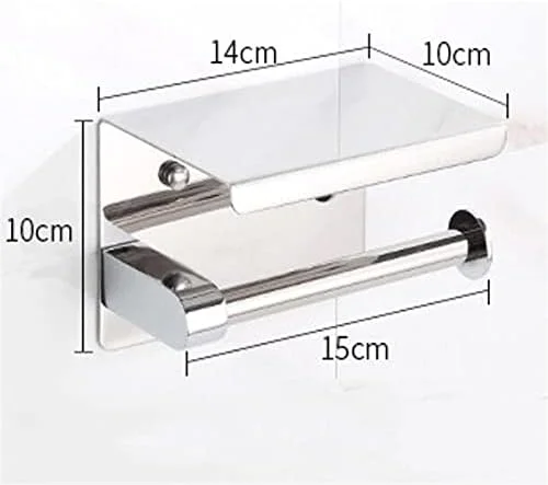 جا دستمال کاغذی رولی آشپزخانه، دیواری، خود چسب، استیل ضد زنگ، مناسب دستمال توالت و حوله حمام
