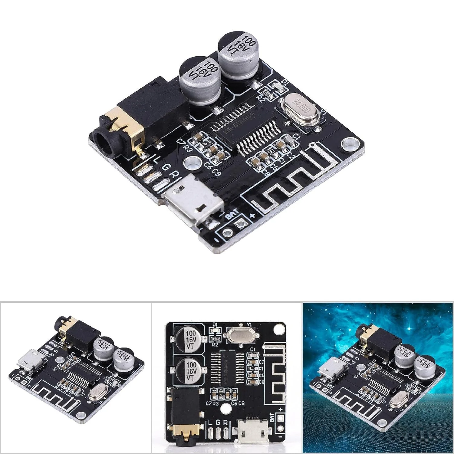 برد گیرنده صوتی MP3 4.1 مدل VHM-314، برد رمزگشای DIY بدون افت کیفیت، برد آمپلی فایر بلندگوی خودرو با رابط USB، منبع تغذیه 3.7-5 ولت، نشانگر LED، تراشه با عملکرد پایدار، نصب آسان