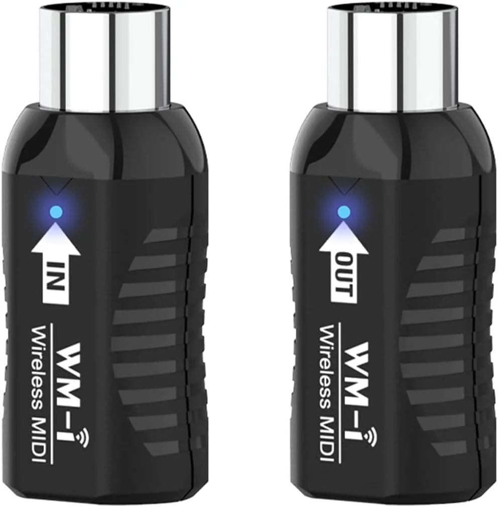 آداپتور MIDI بی سیم 2.4 گیگاهرتز فرستنده گیرنده صوتی با تأخیر بسیار کم، دارای کانکتور قابل حمل بی صدا داخلی برای سازهای بادی، گیتار، پیانو دیجیتال و کیبورد آداپتور MIDI بی سیم 2.4 گیگاهرتز فرستنده گیرنده صوتی با تأخیر بسیار کم، دارای کانکتور قابل حمل بی صدا داخلی برای سازهای بادی، گیتار، پیانو دیجیتال و کیبورد