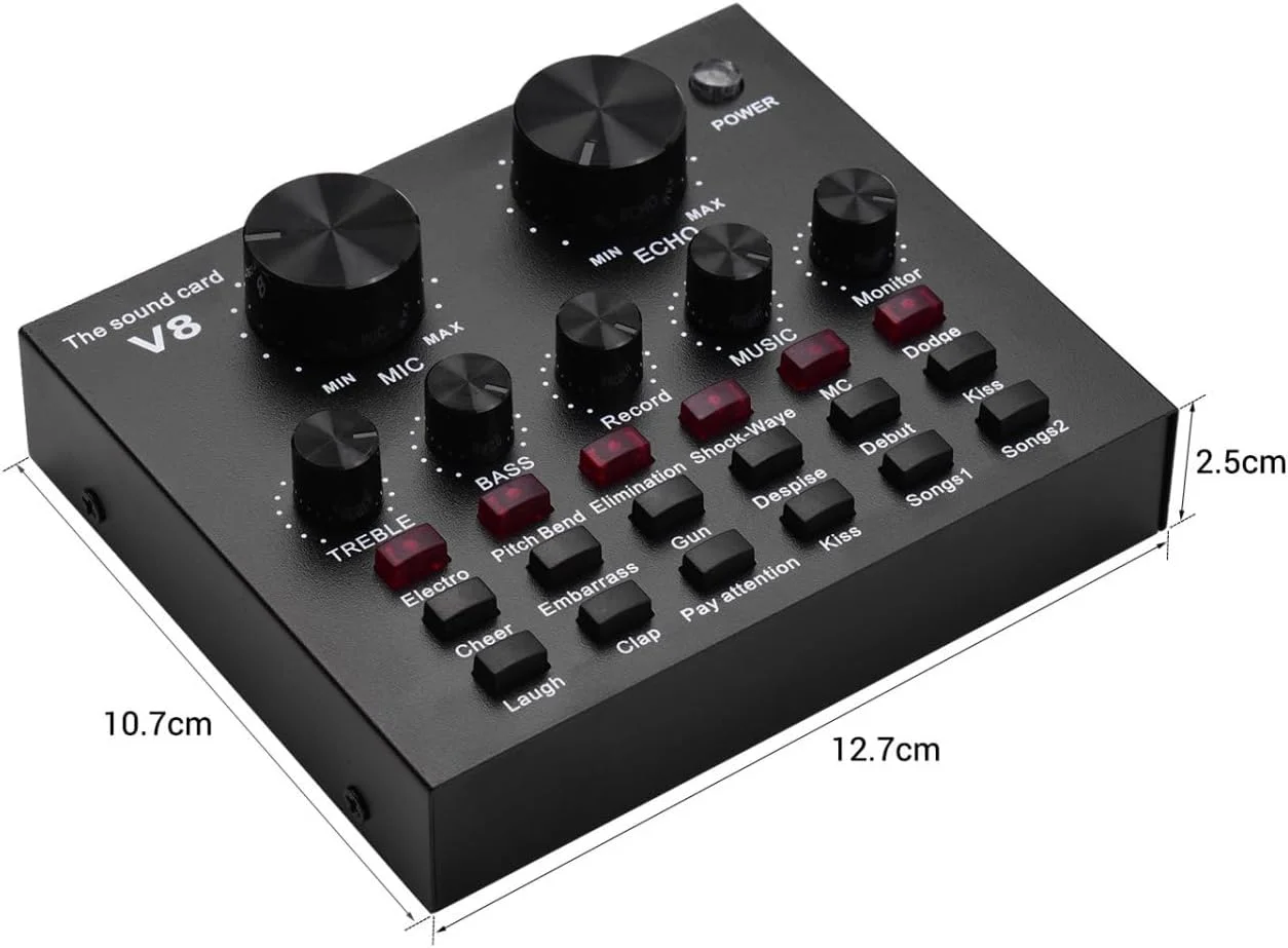 کارت صدای اکسترنال Labymos، رابط USB با افکت‌های صوتی متعدد و باتری داخلی برای آواز خواندن، فریاد زدن، پخش زنده، چت و موسیقی