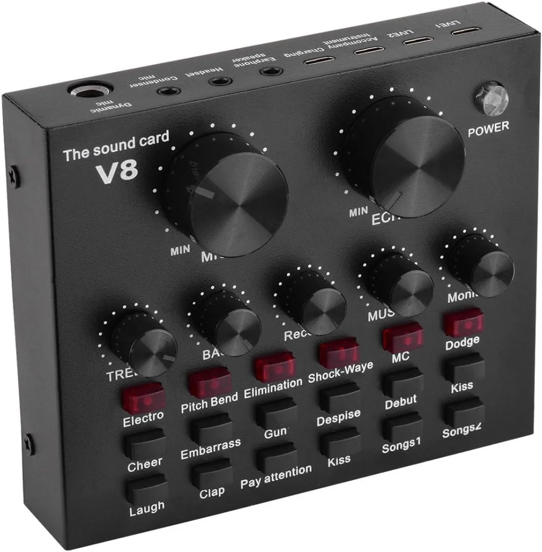 کارت صدای اکسترنال Labymos، رابط USB با افکت‌های صوتی متعدد و باتری داخلی برای آواز خواندن، فریاد زدن، پخش زنده، چت و موسیقی