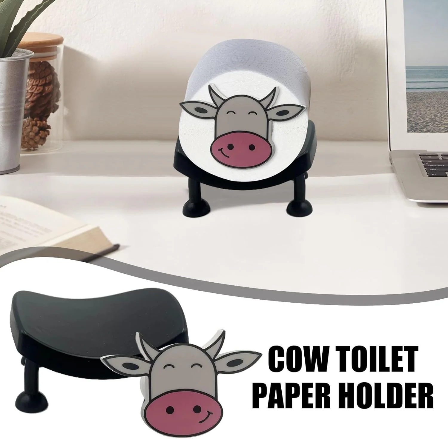 جا دستمال توالت گاوی kinrguiyuez، جا رولی دستمال کاغذی کارتونی حیوانی، جا دستمال توالت تزئینی، جا رولی دستمال کاغذی خنده دار برای لوازم جانبی حمام