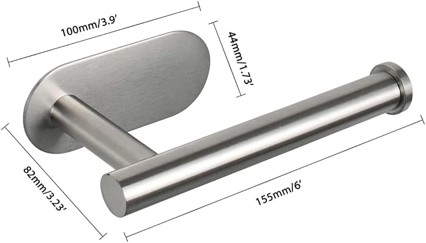 نگهدارنده دستمال توالت KEYDAOMLER، خود چسب، بدون نیاز به سوراخکاری، مناسب برای حمام و سرویس بهداشتی، استیل ضد زنگ SUS304، نگهدارنده حوله کاغذی دیواری، نیکل برس خورده