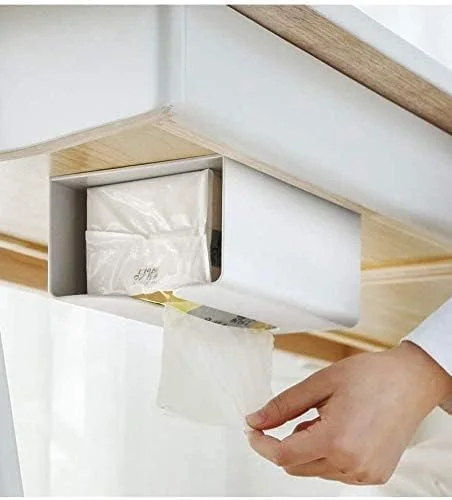 Khazna Tissue Box - Portable Toilet Paper Holder, Toilet Tissue Dispenser, Wall-Mounted Storage Box for Living Room, Bathroom, Kitchen, Toilet and Office Room,white,1 Count (Pack of 1) Khazna Tissue Box - Portable Toilet Paper Holder, Toilet Tissue Dispenser, Wall-Mounted Storage Box for Living Room, Bathroom, Kitchen, Toilet and Office Room,white,1 Count (Pack of 1)