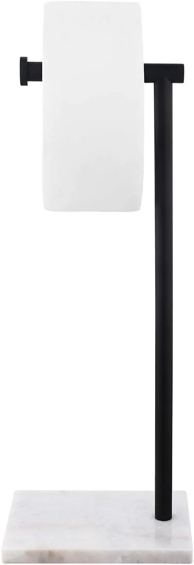 جا دستمال توالت ایستاده KES مشکی با پایه مرمری، استیل ضد زنگ SUS304 سنگین و بادوام، مدل BPH285S1-BK